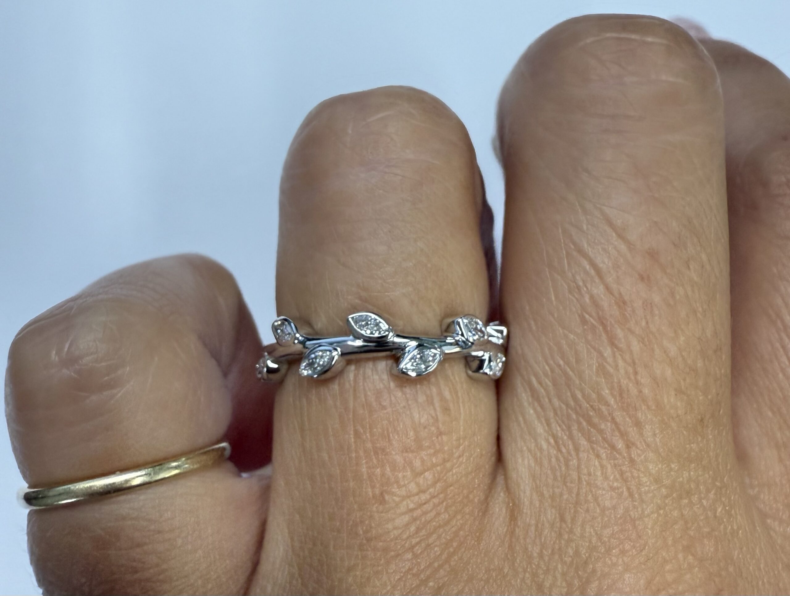 14k White Gold Genuine 1/4 Cttw Marquise Diamond Bezel Band - Image 32