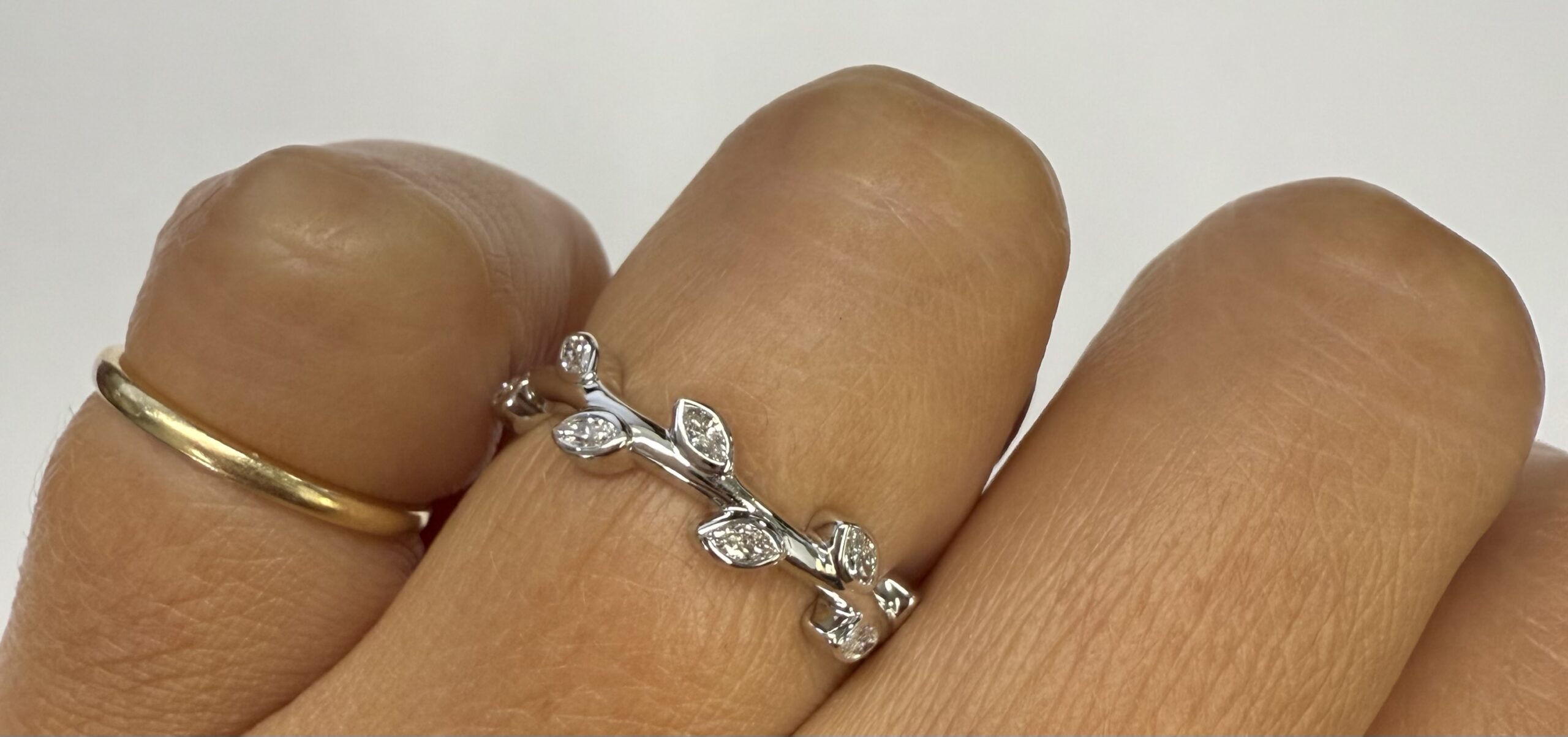 14k White Gold Genuine 1/4 Cttw Marquise Diamond Bezel Band - Image 42