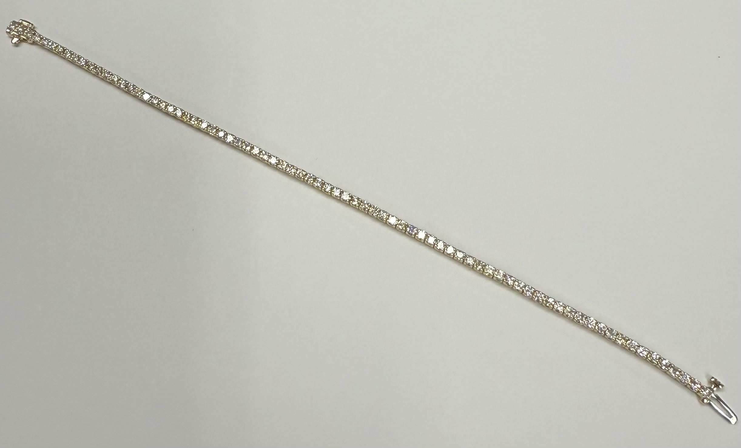 14k Yellow Gold Genuine 2.50 Cttw Round Brilliant Cut Diamond Tennis Bracelet