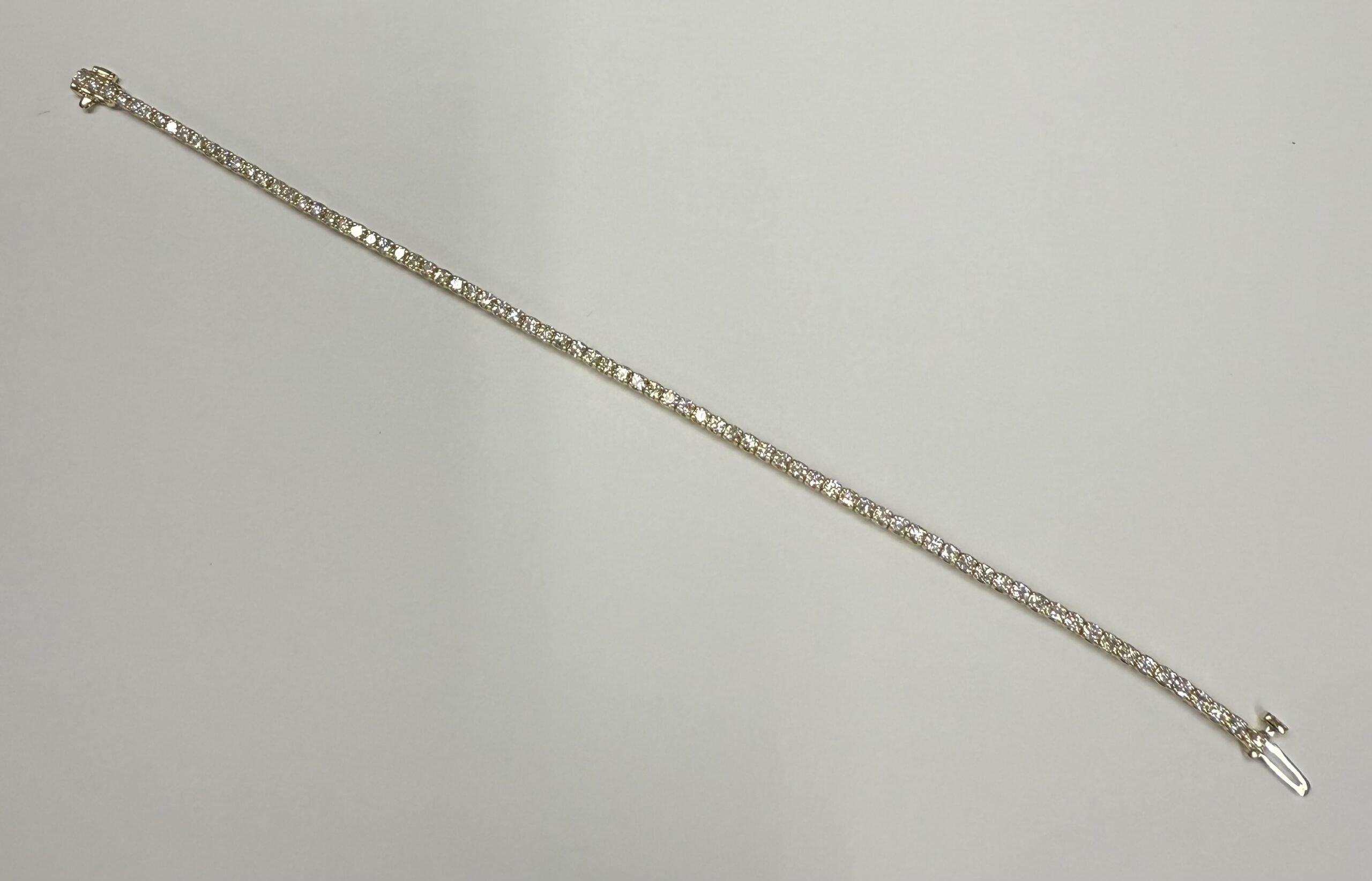 14k Yellow Gold Genuine 2.50 Cttw Round Brilliant Cut Diamond Tennis Bracelet - Image 2