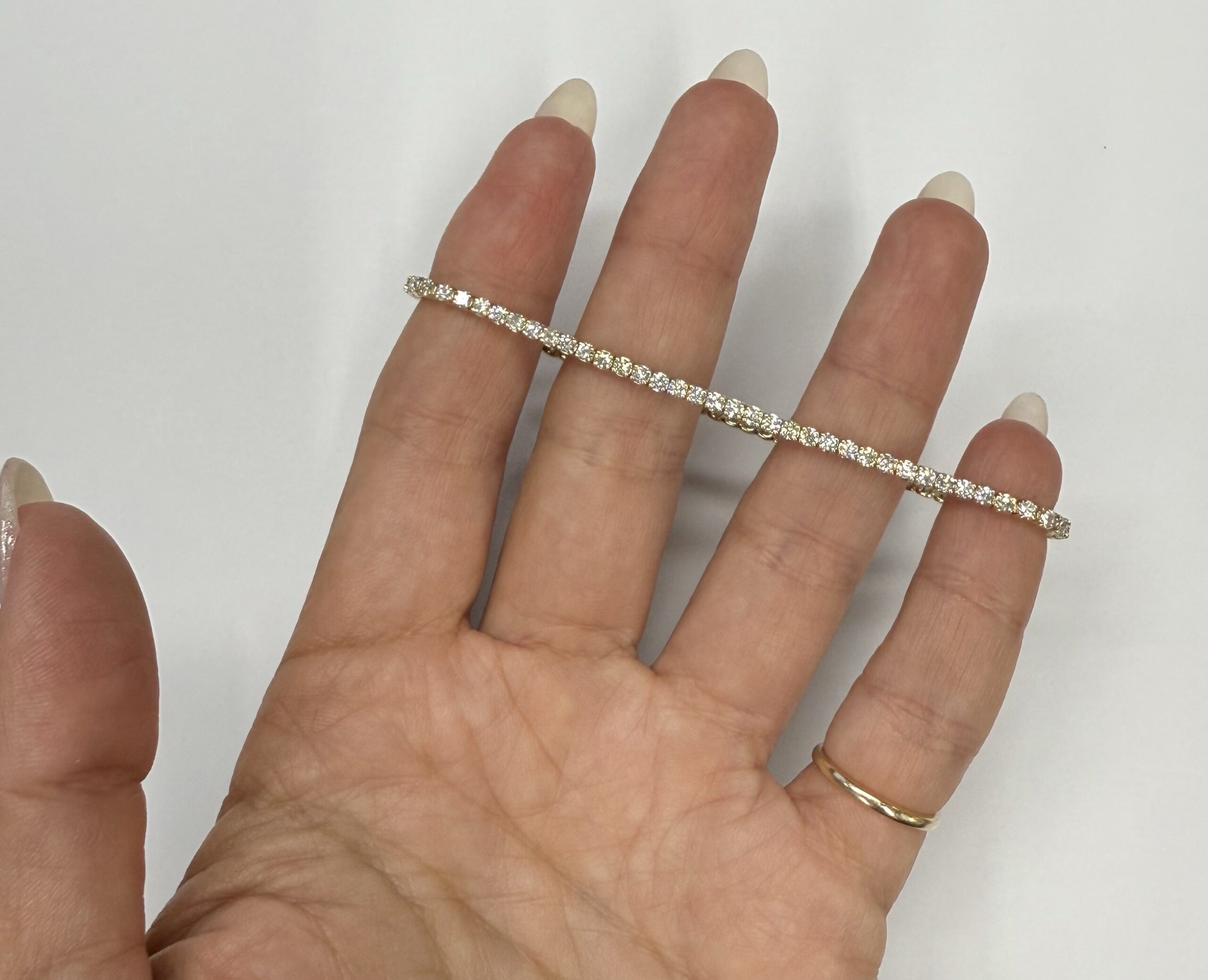 14k Yellow Gold Genuine 2.50 Cttw Round Brilliant Cut Diamond Tennis Bracelet - Image 19