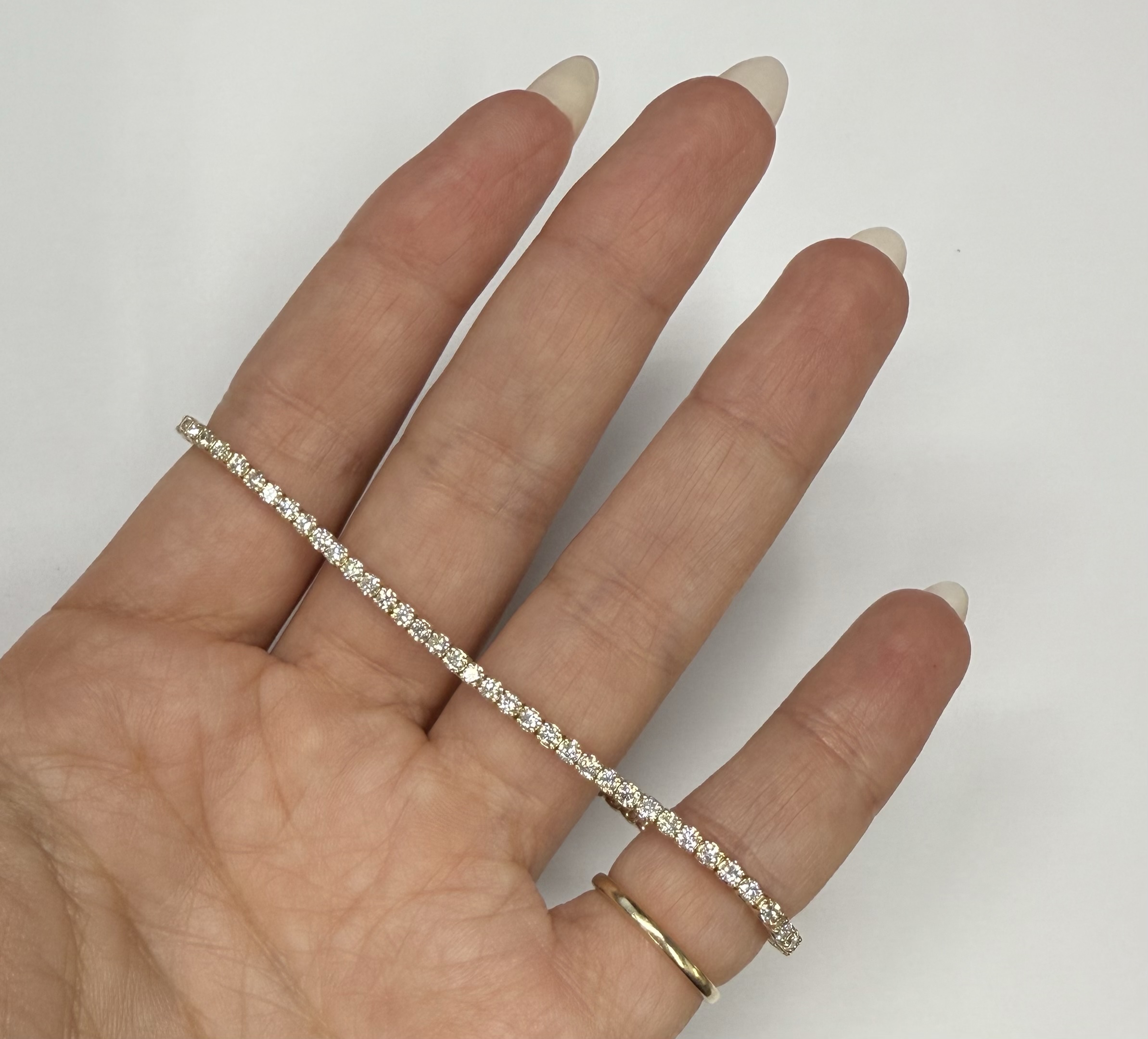 14k Yellow Gold Genuine 2.50 Cttw Round Brilliant Cut Diamond Tennis Bracelet - Image 27