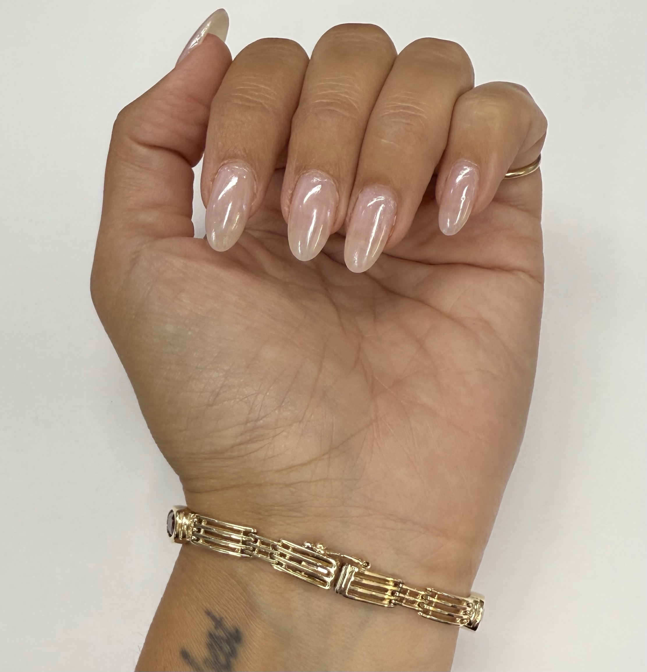 14k Yellow Gold Bezel Set Genuine Gemstone "Rainbow" Bracelet - Image 23