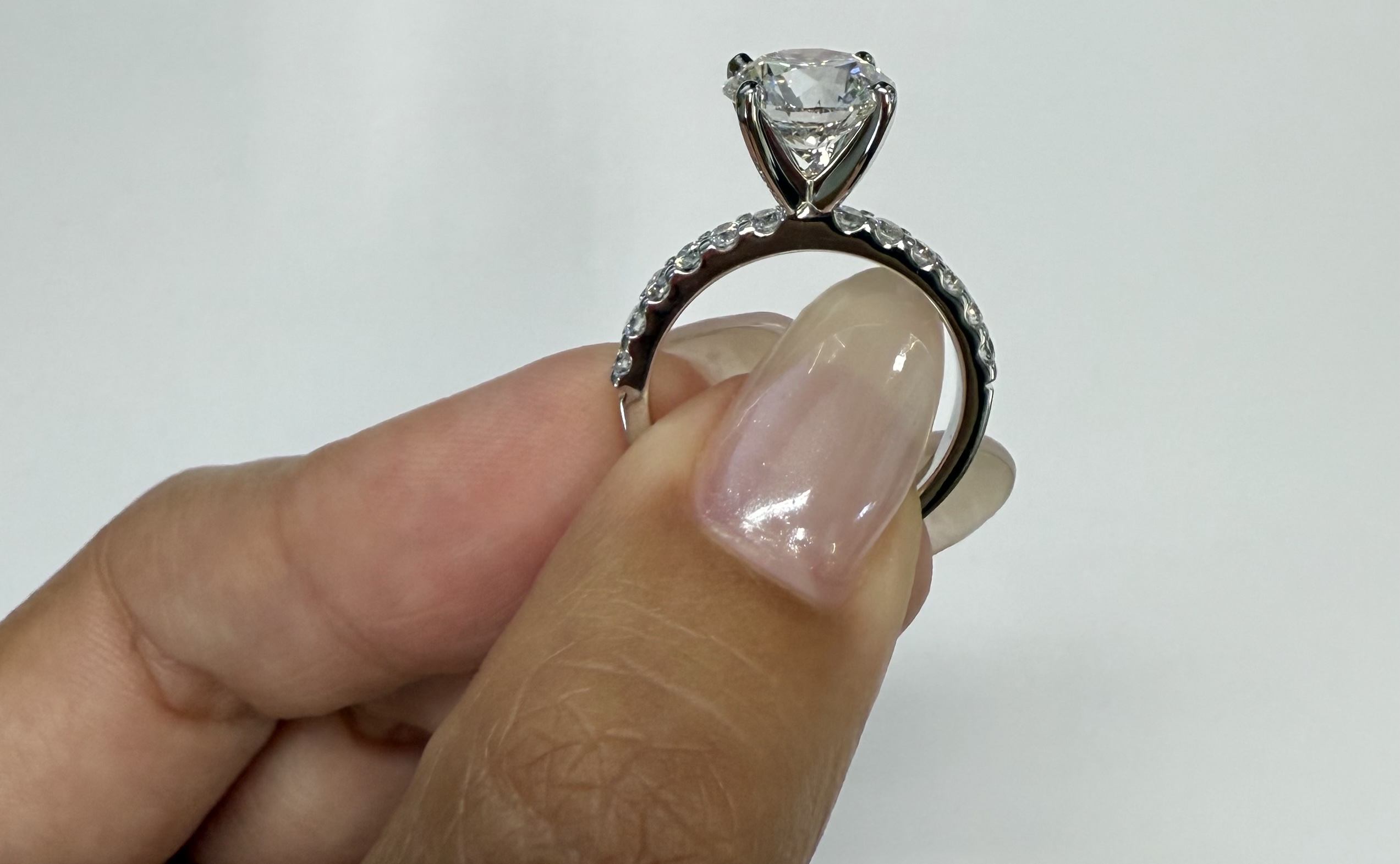 14k White Gold 3.02 Carat Lab Grown Round Brilliant Cut Diamond Solitaire - Image 17
