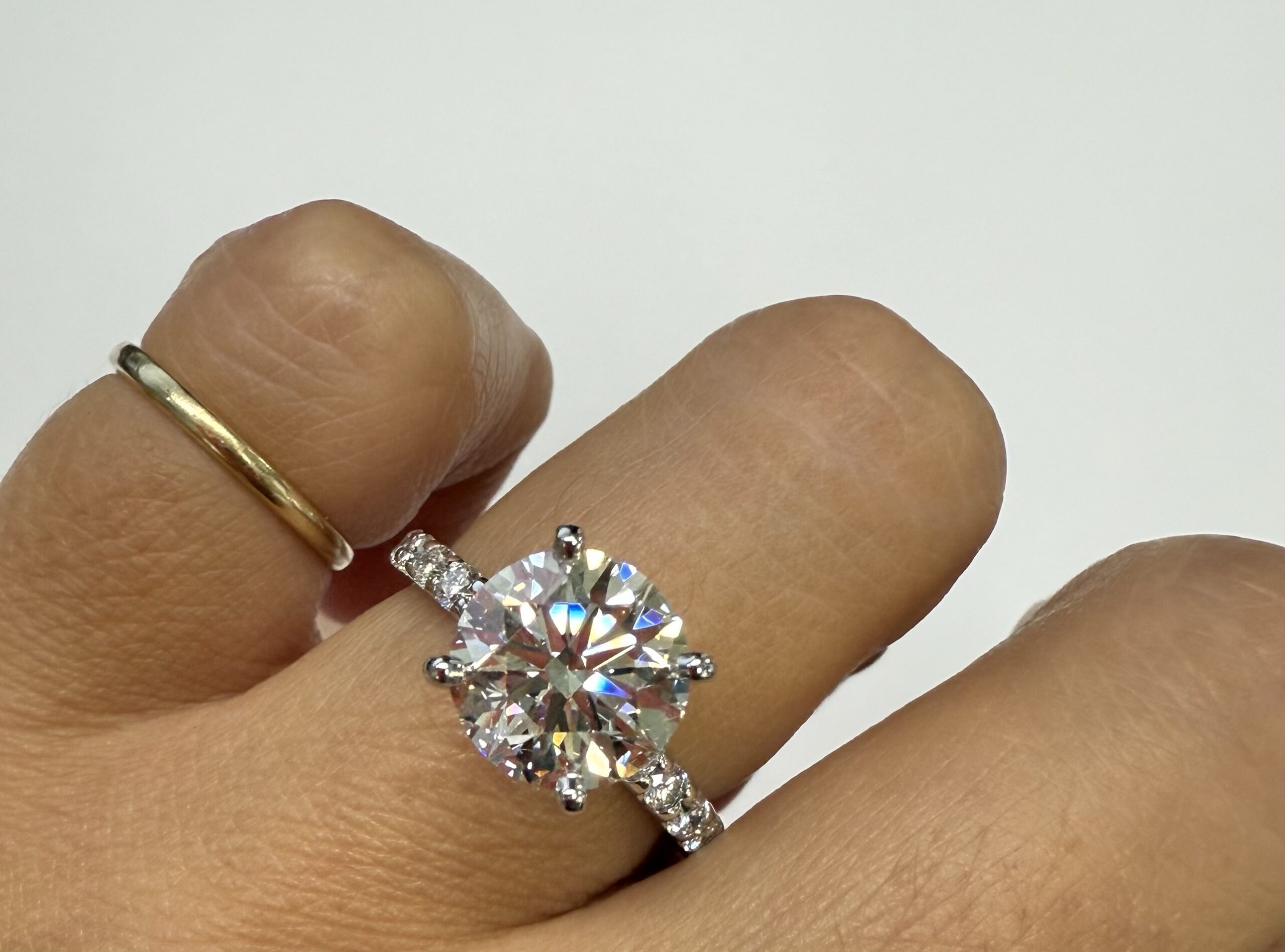 14k White Gold 3.02 Carat Lab Grown Round Brilliant Cut Diamond Solitaire - Image 23