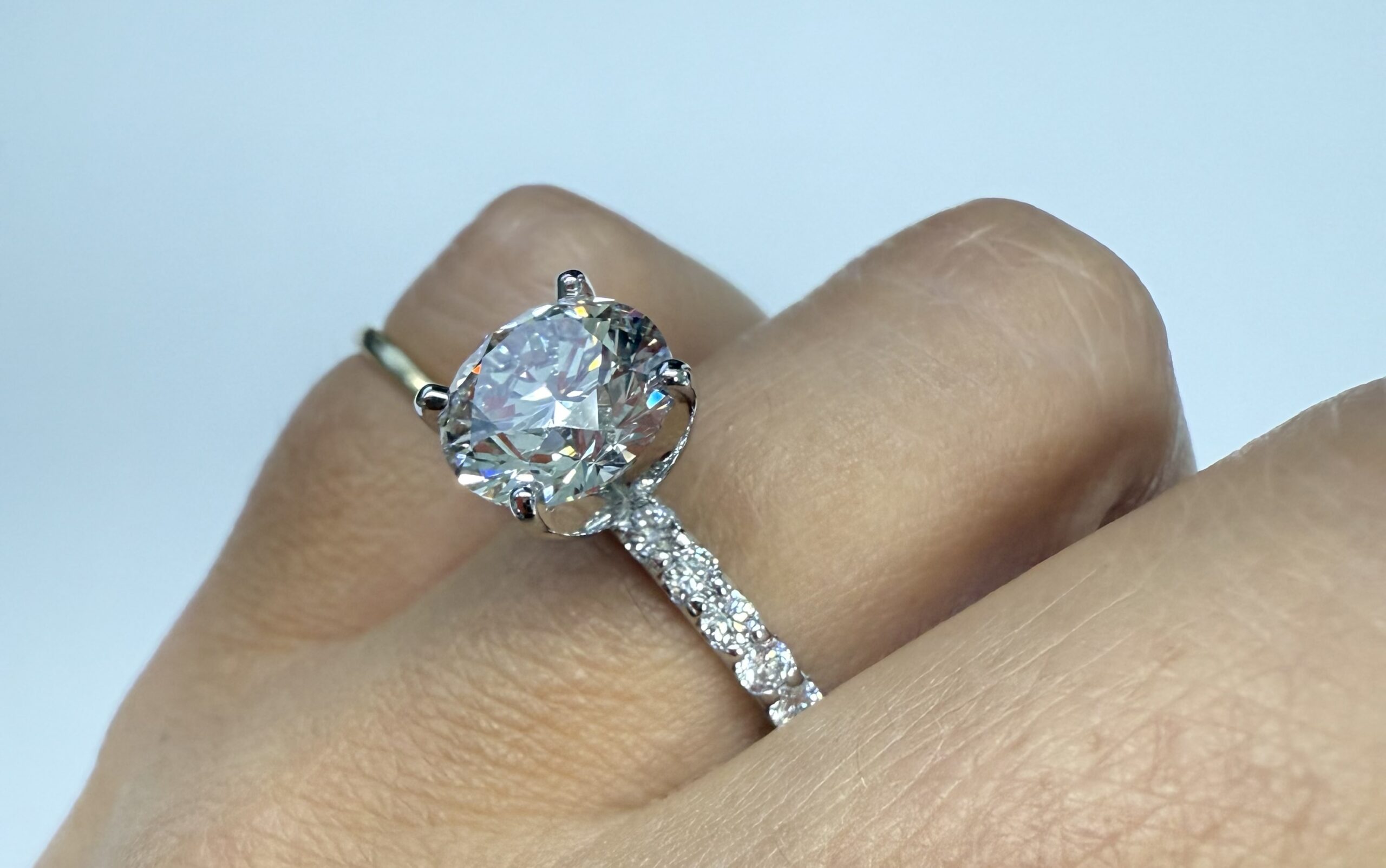 14k White Gold 3.02 Carat Lab Grown Round Brilliant Cut Diamond Solitaire - Image 25