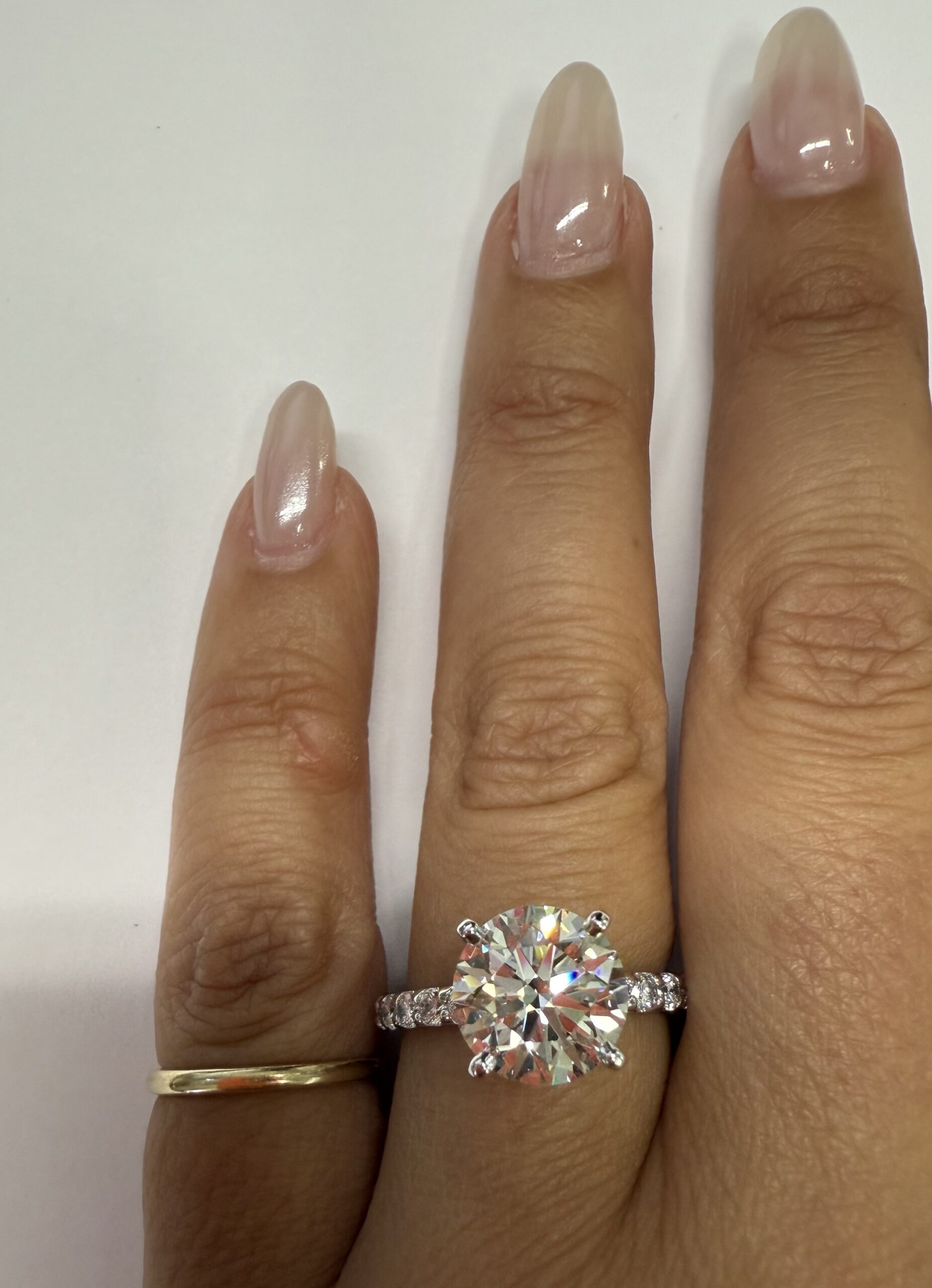 14k White Gold 3.02 Carat Lab Grown Round Brilliant Cut Diamond Solitaire - Image 40