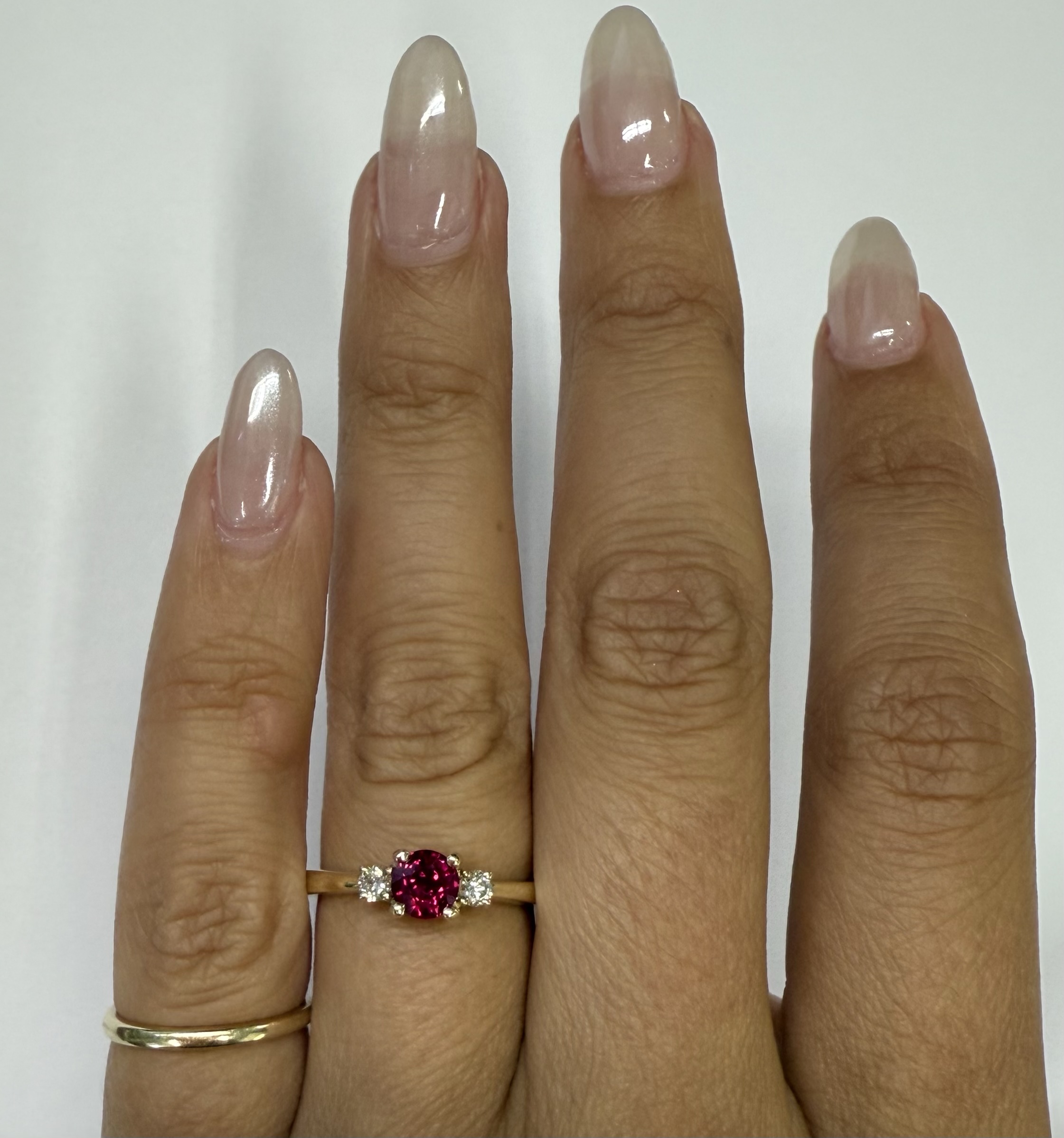 14k Yellow Gold Genuine 1/2 Cttw Ruby & Diamond 3 Stone Ring - Image 33