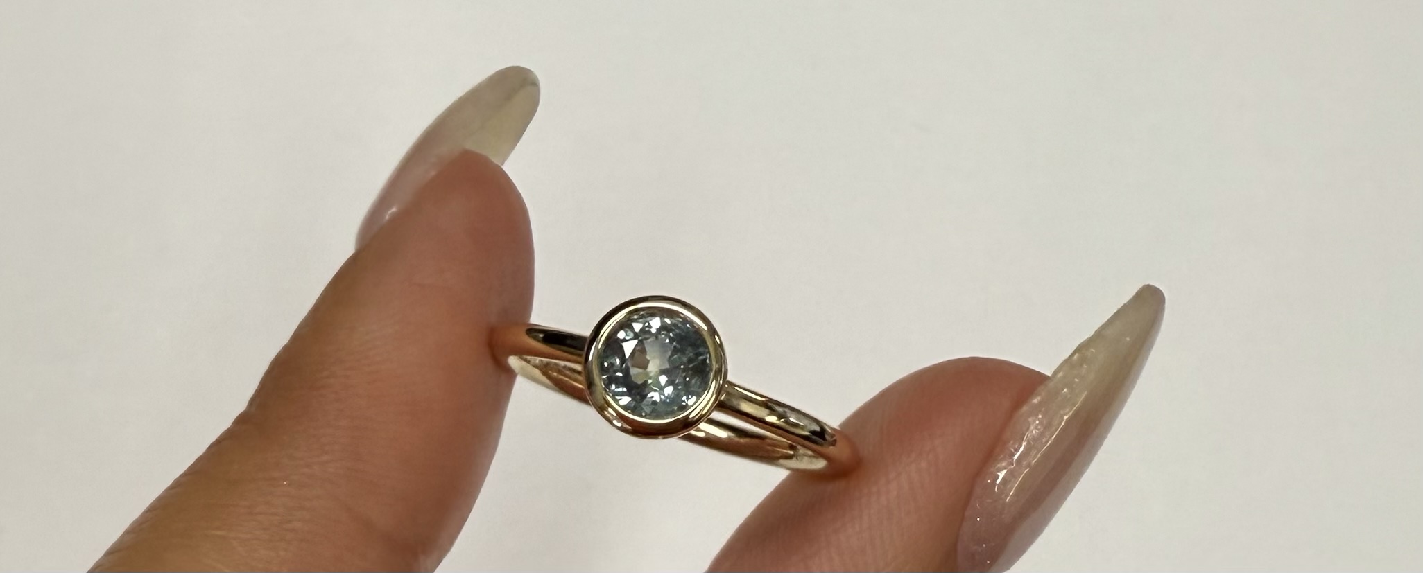 14k Yellow Gold Genuine .80 Cttw Montana Sapphire Bezel Ring - Image 7