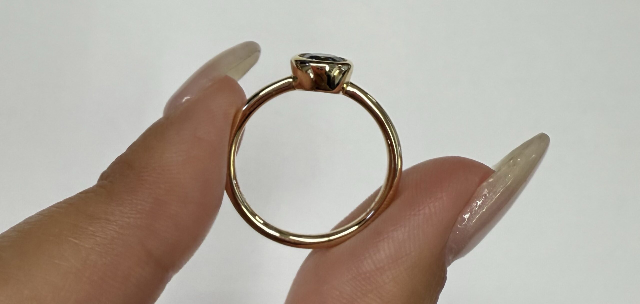 14k Yellow Gold Genuine .80 Cttw Montana Sapphire Bezel Ring - Image 11