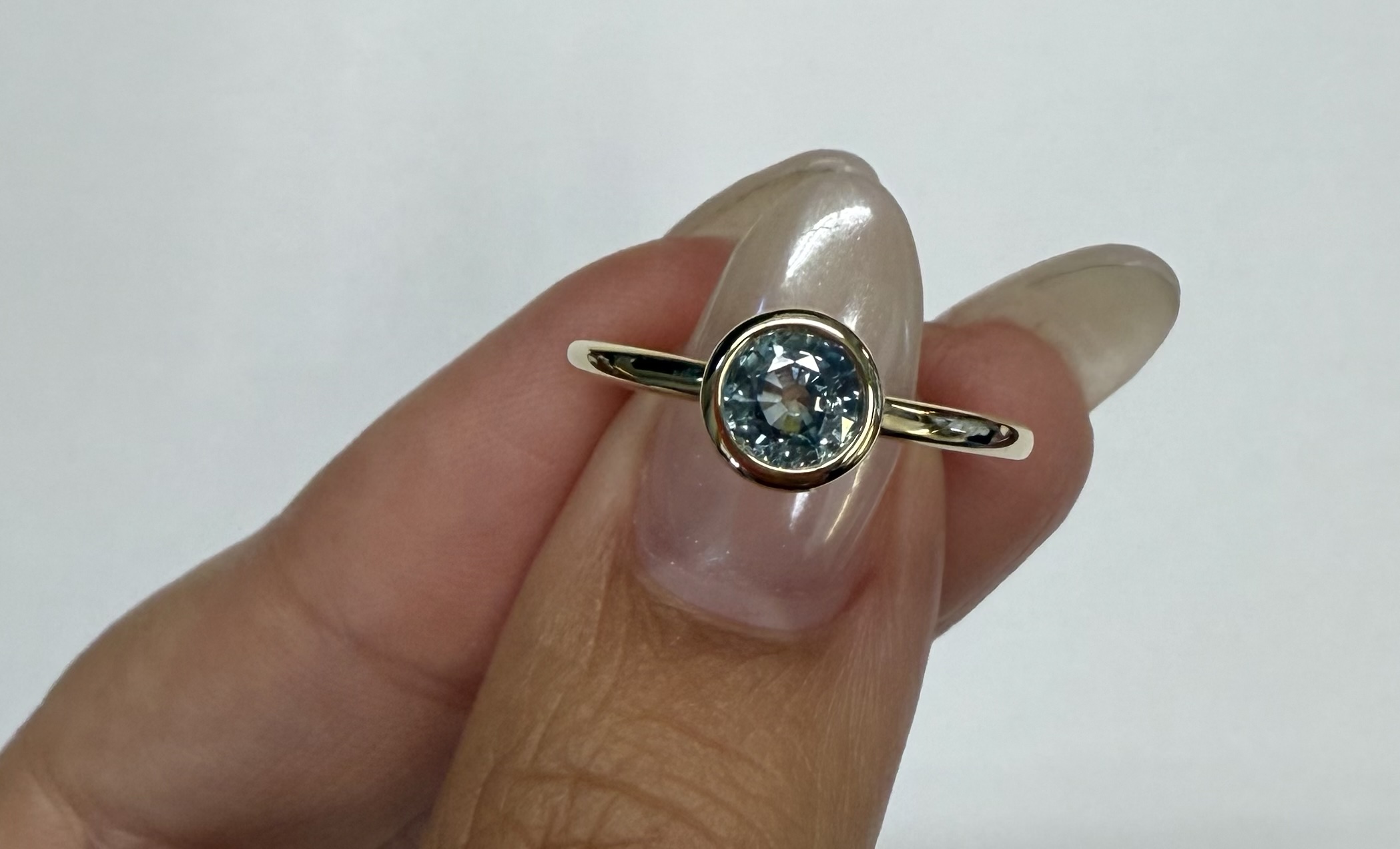 14k Yellow Gold Genuine .80 Cttw Montana Sapphire Bezel Ring - Image 15
