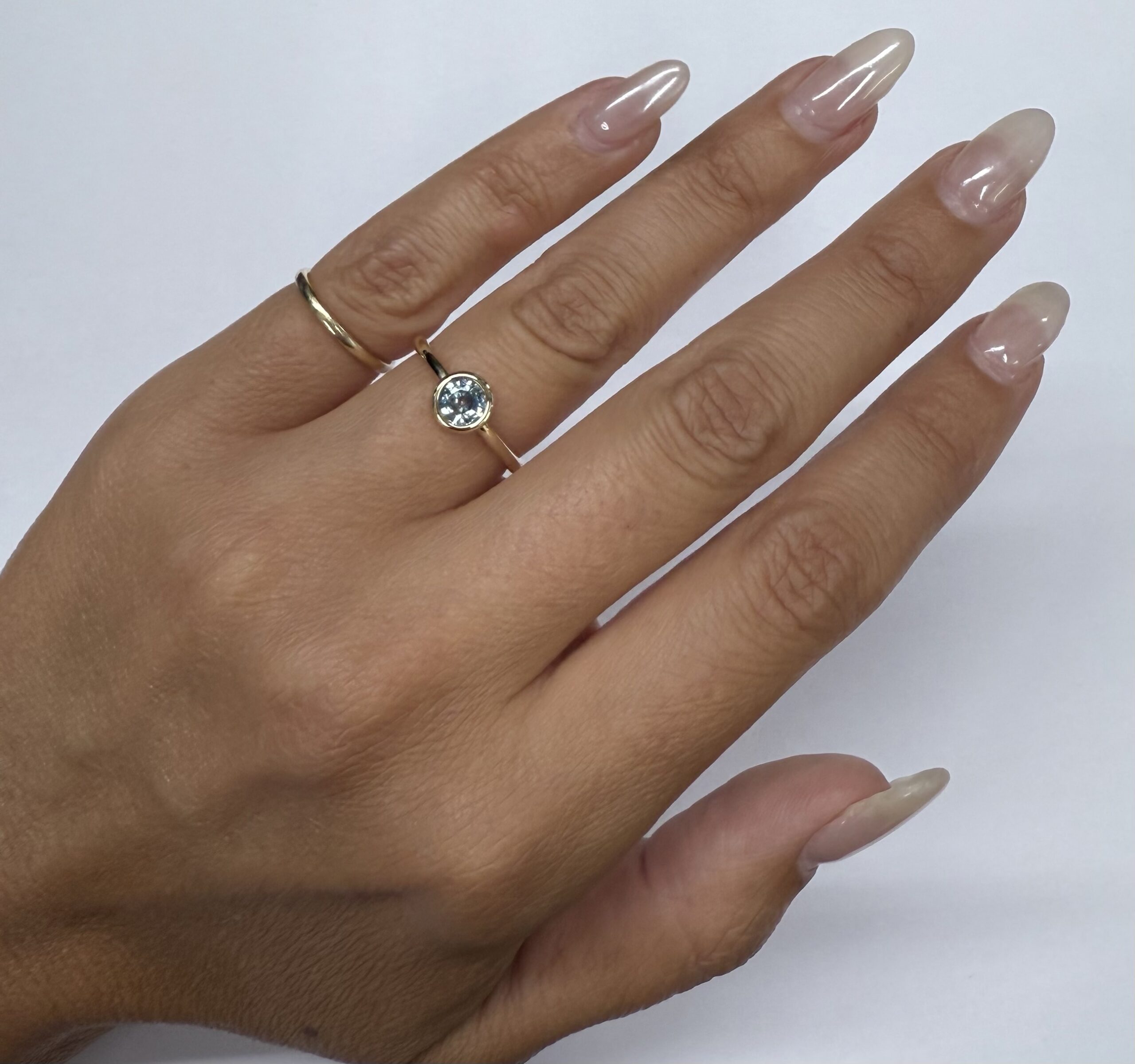 14k Yellow Gold Genuine .80 Cttw Montana Sapphire Bezel Ring - Image 28