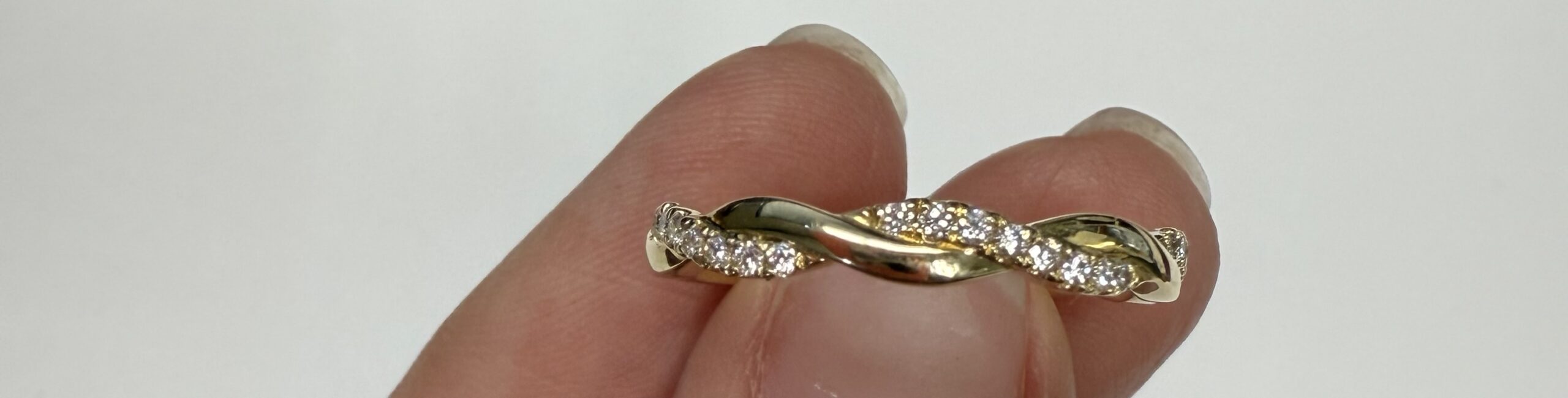 14k Yellow Gold Genuine .15 Cttw Round Brilliant Cut Diamond Braided Band - Image 9