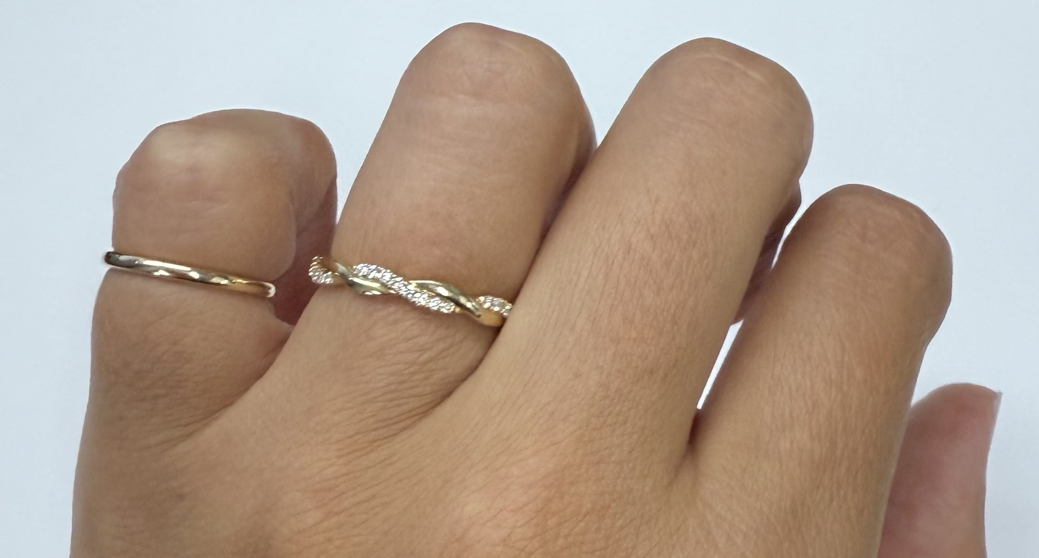 14k Yellow Gold Genuine .15 Cttw Round Brilliant Cut Diamond Braided Band - Image 18