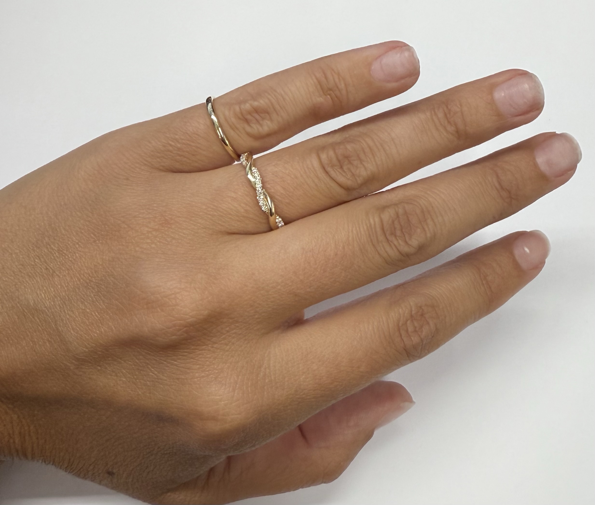 14k Yellow Gold Genuine .15 Cttw Round Brilliant Cut Diamond Braided Band - Image 21