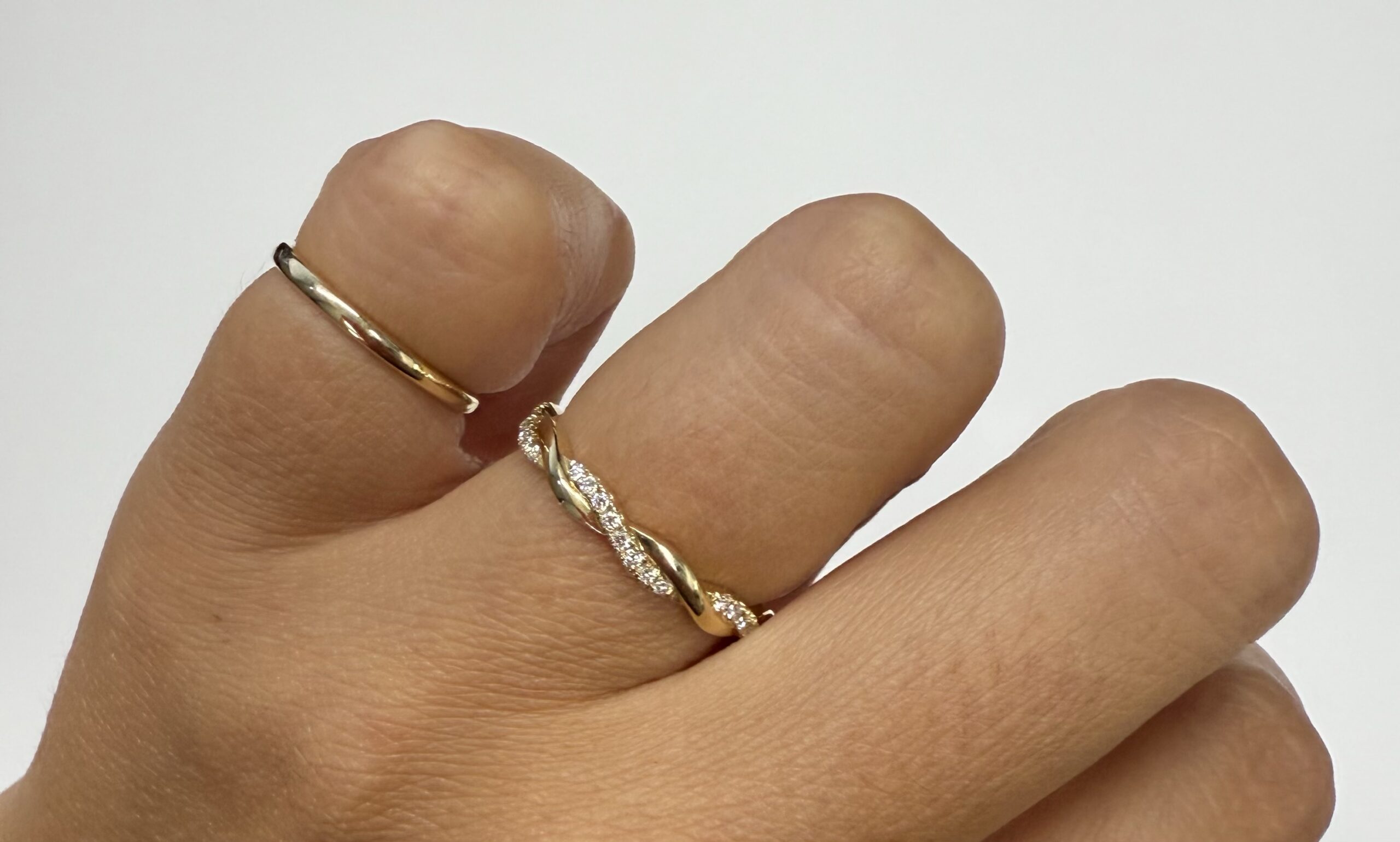 14k Yellow Gold Genuine .15 Cttw Round Brilliant Cut Diamond Braided Band - Image 24