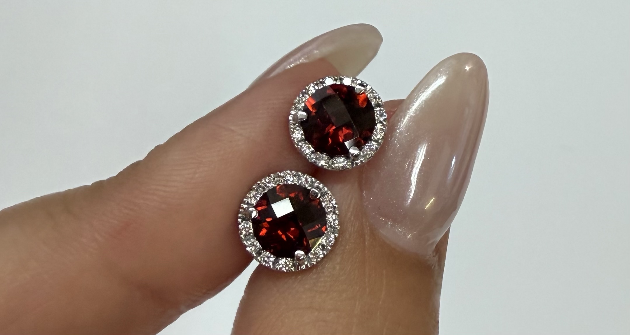 14k White Gold Genuine 1.85 Cttw Garnet & Diamond Halo Pendant - Image 15