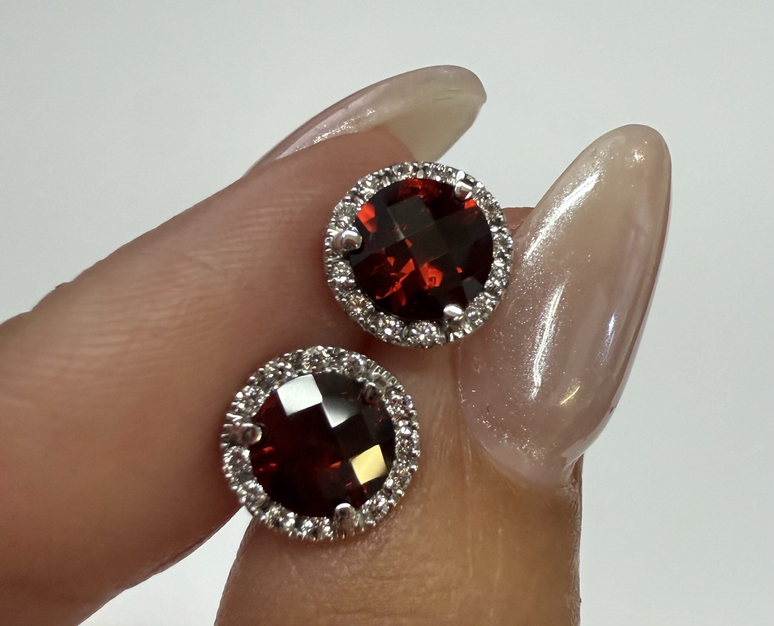 14k White Gold Genuine 1.85 Cttw Garnet & Diamond Halo Pendant - Image 17