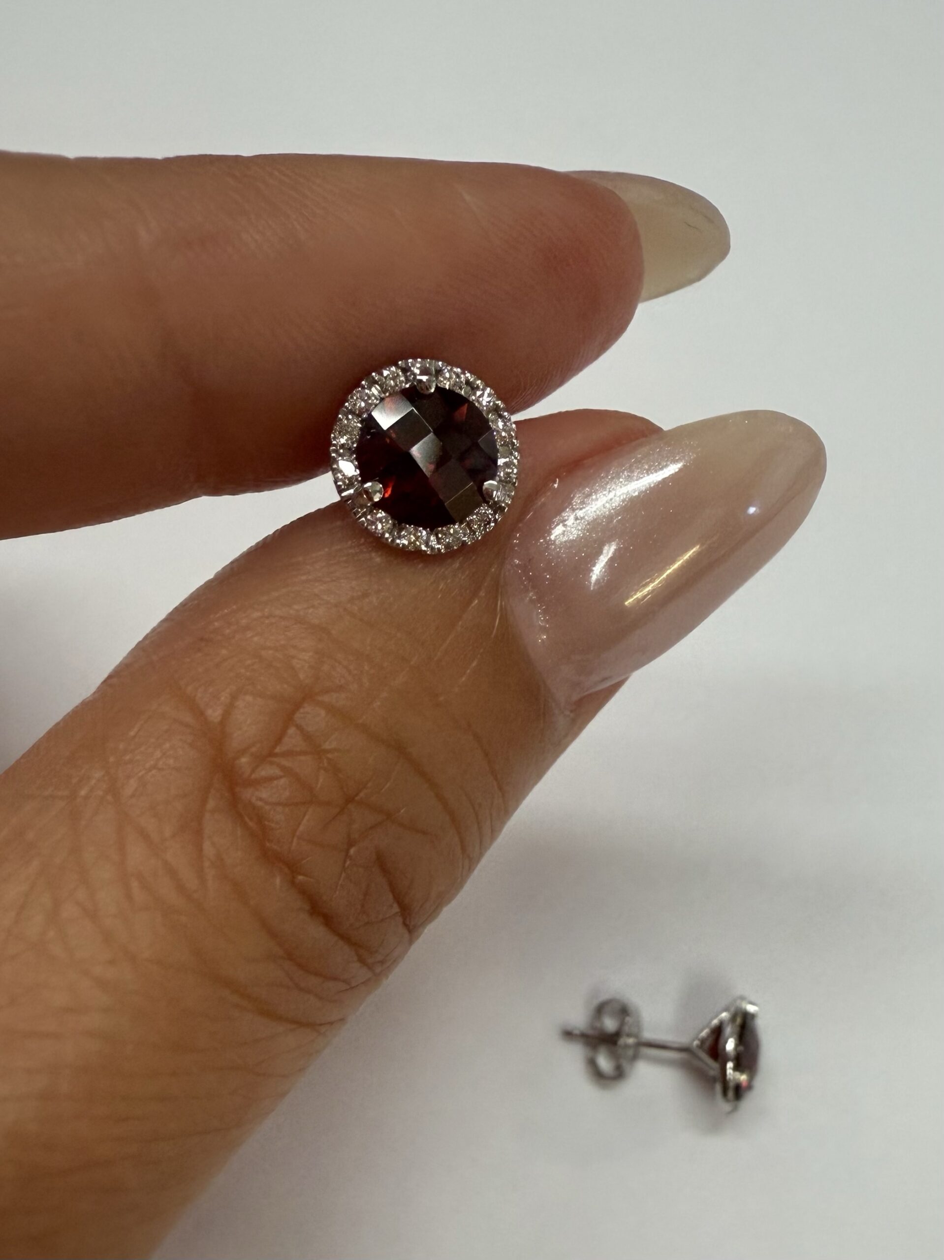 14k White Gold Genuine 1.85 Cttw Garnet & Diamond Halo Pendant - Image 22