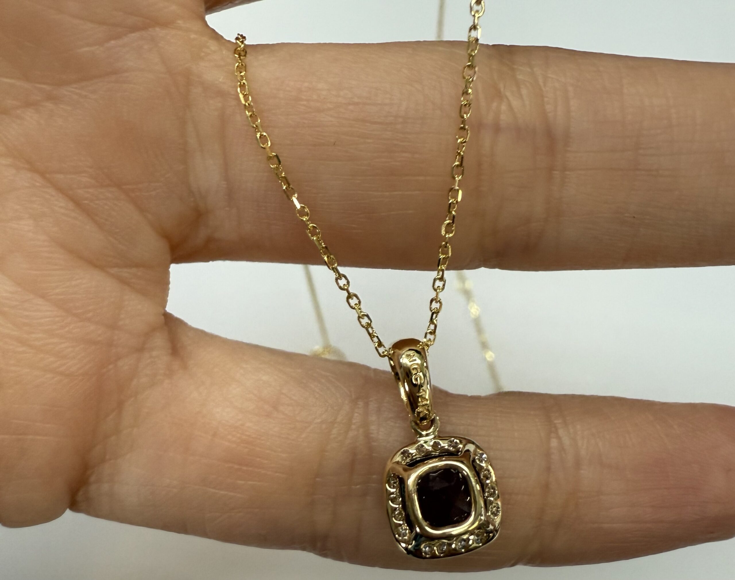 14k Yellow Gold Genuine Laboratory Grown 1.30 Cttw Alexandrite & Diamond Halo Pendant - Image 25