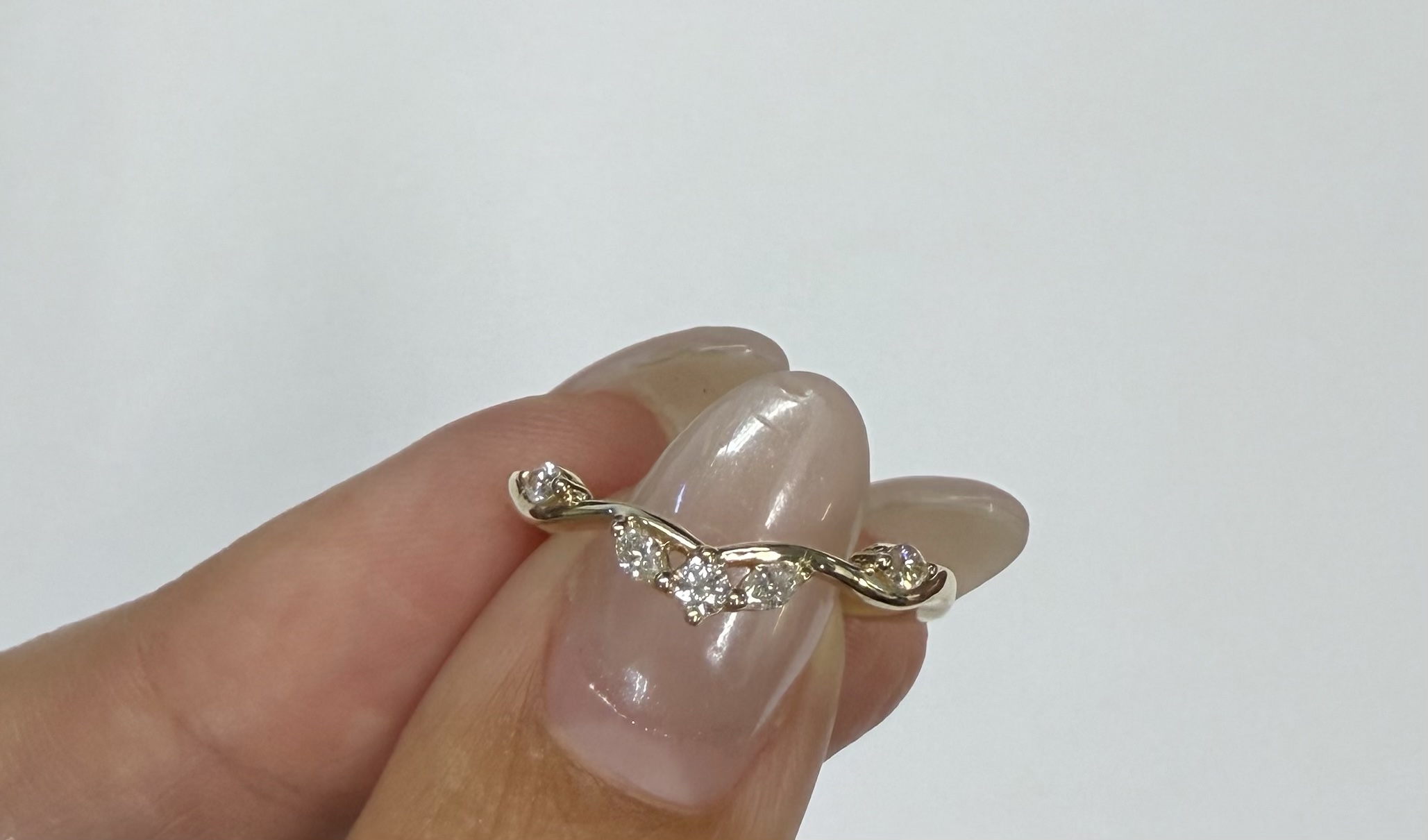 14k Yellow Gold Genuine 5 Stone .18 Cttw Round & Marquise Diamond Woven Band - Image 13