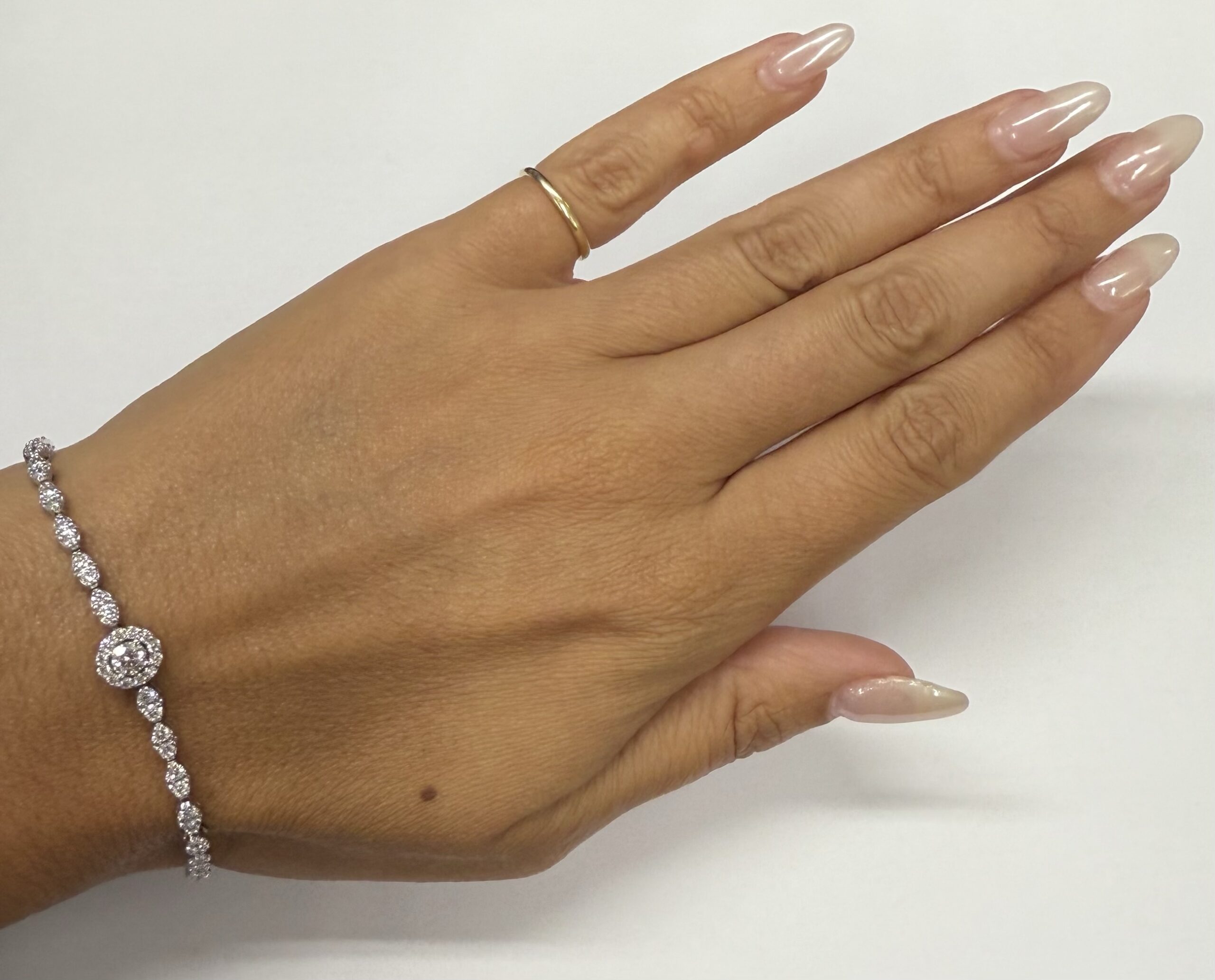 Vintage 14k White Gold Genuine 2.20 Cttw Round Brilliant Cut Diamond Bracelet - Image 26