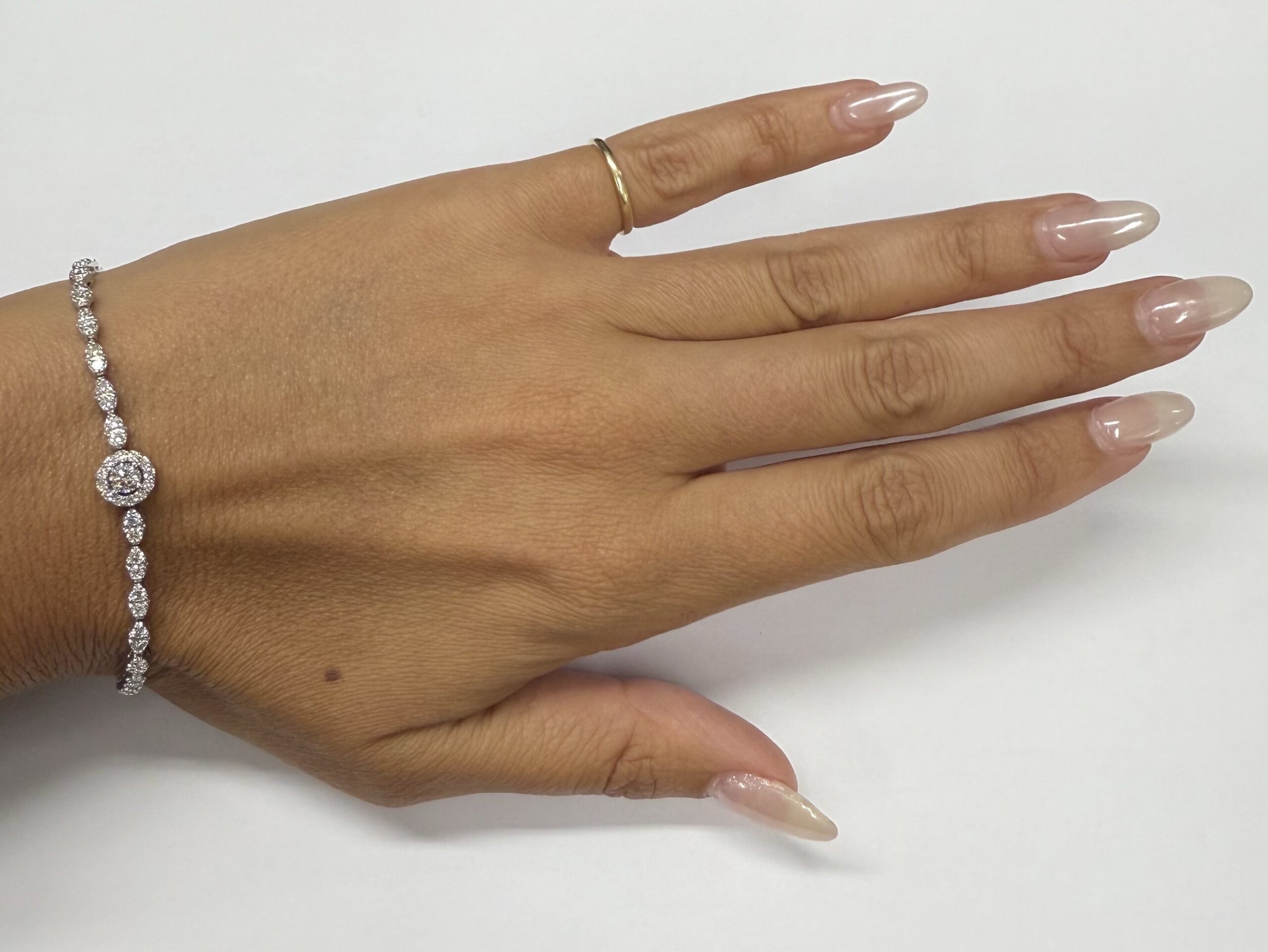 Vintage 14k White Gold Genuine 2.20 Cttw Round Brilliant Cut Diamond Bracelet - Image 28