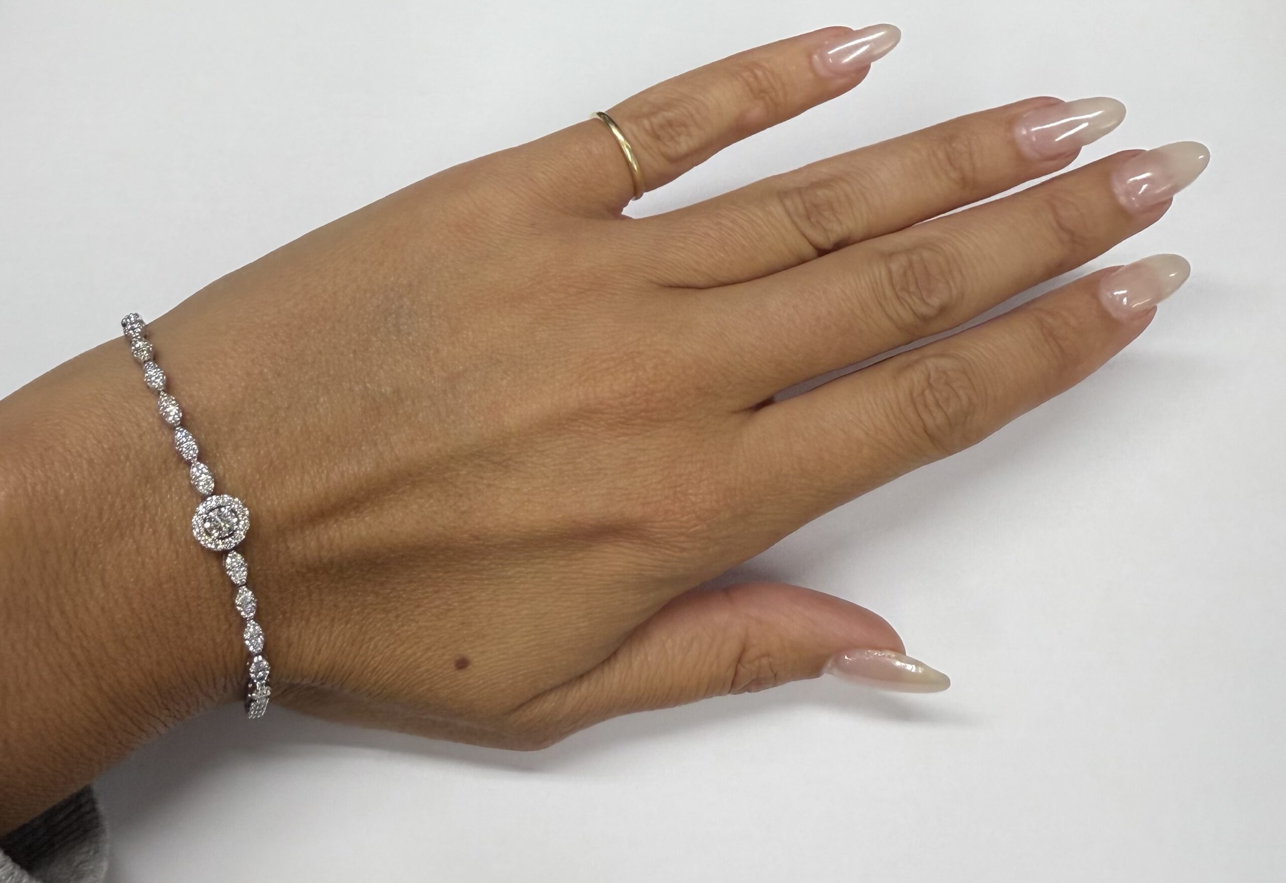 Vintage 14k White Gold Genuine 2.20 Cttw Round Brilliant Cut Diamond Bracelet - Image 42