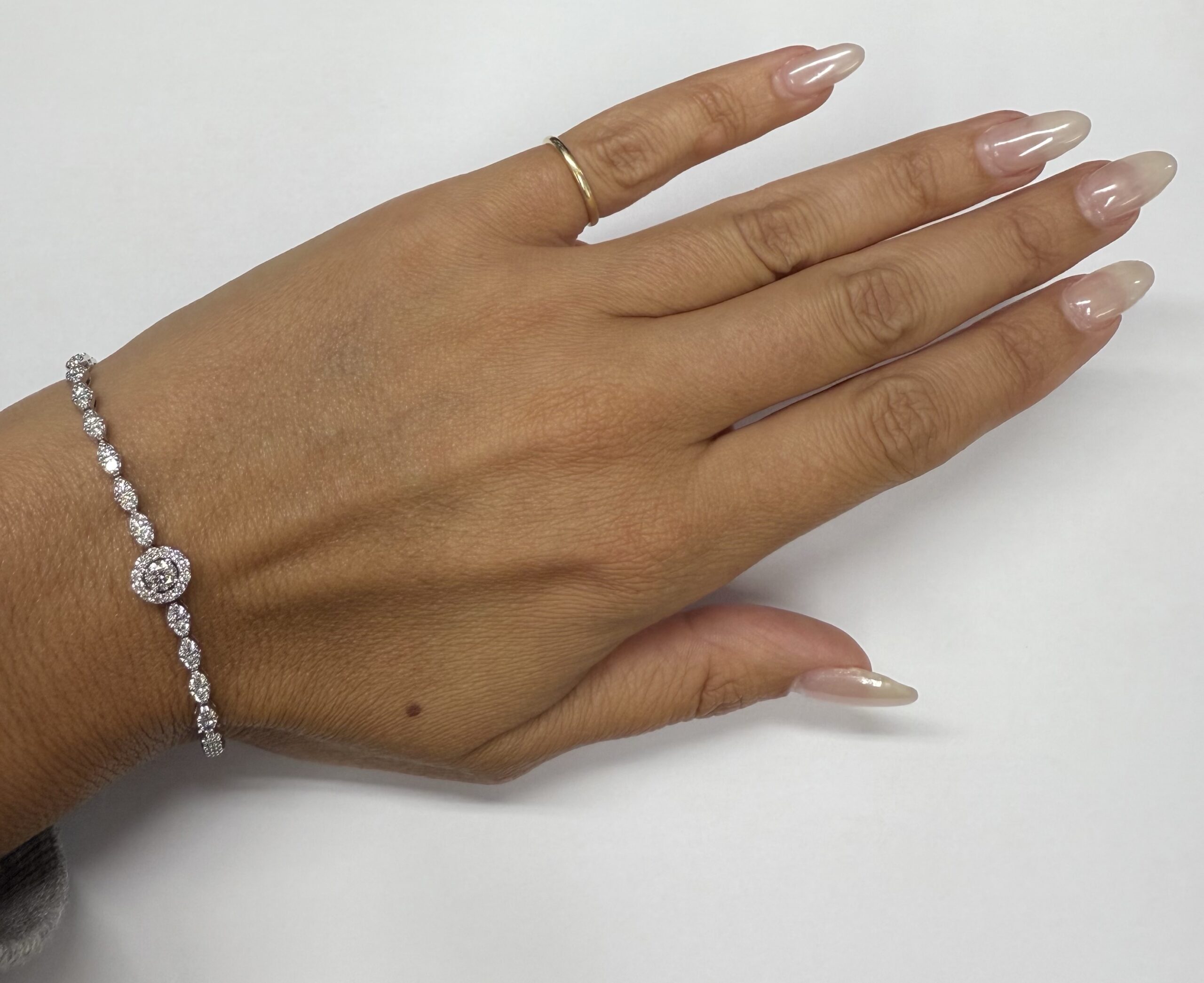 Vintage 14k White Gold Genuine 2.20 Cttw Round Brilliant Cut Diamond Bracelet - Image 37