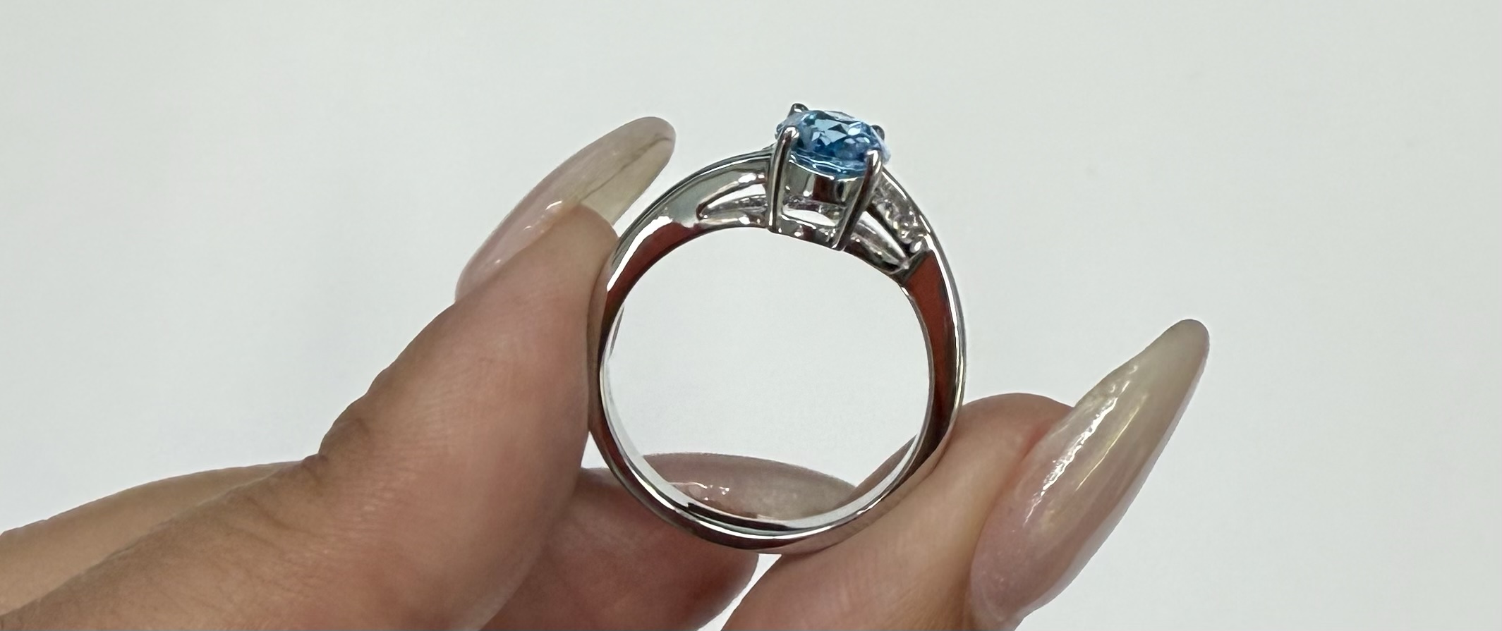14k White Gold Genuine 1.55 Cttw Swiss Blue Topaz & Diamond Ring - Image 12