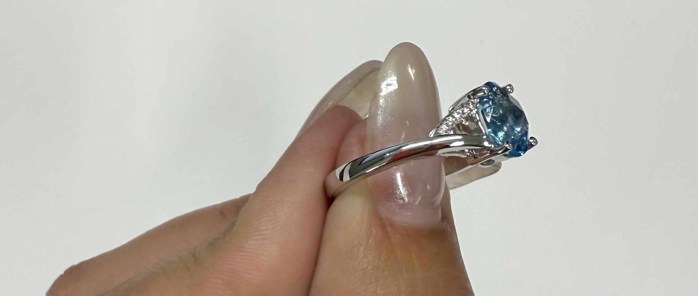 14k White Gold Genuine 1.55 Cttw Swiss Blue Topaz & Diamond Ring - Image 14