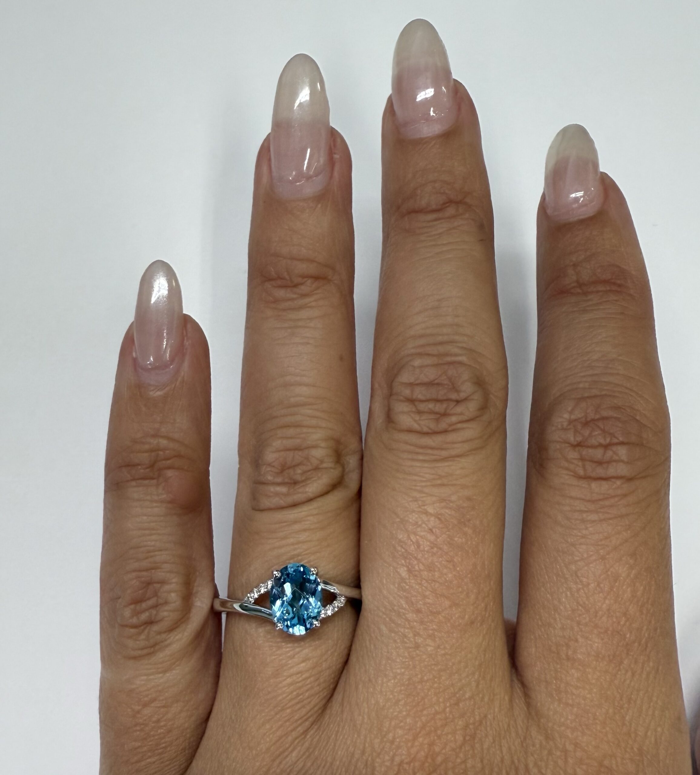 14k White Gold Genuine 1.55 Cttw Swiss Blue Topaz & Diamond Ring - Image 22