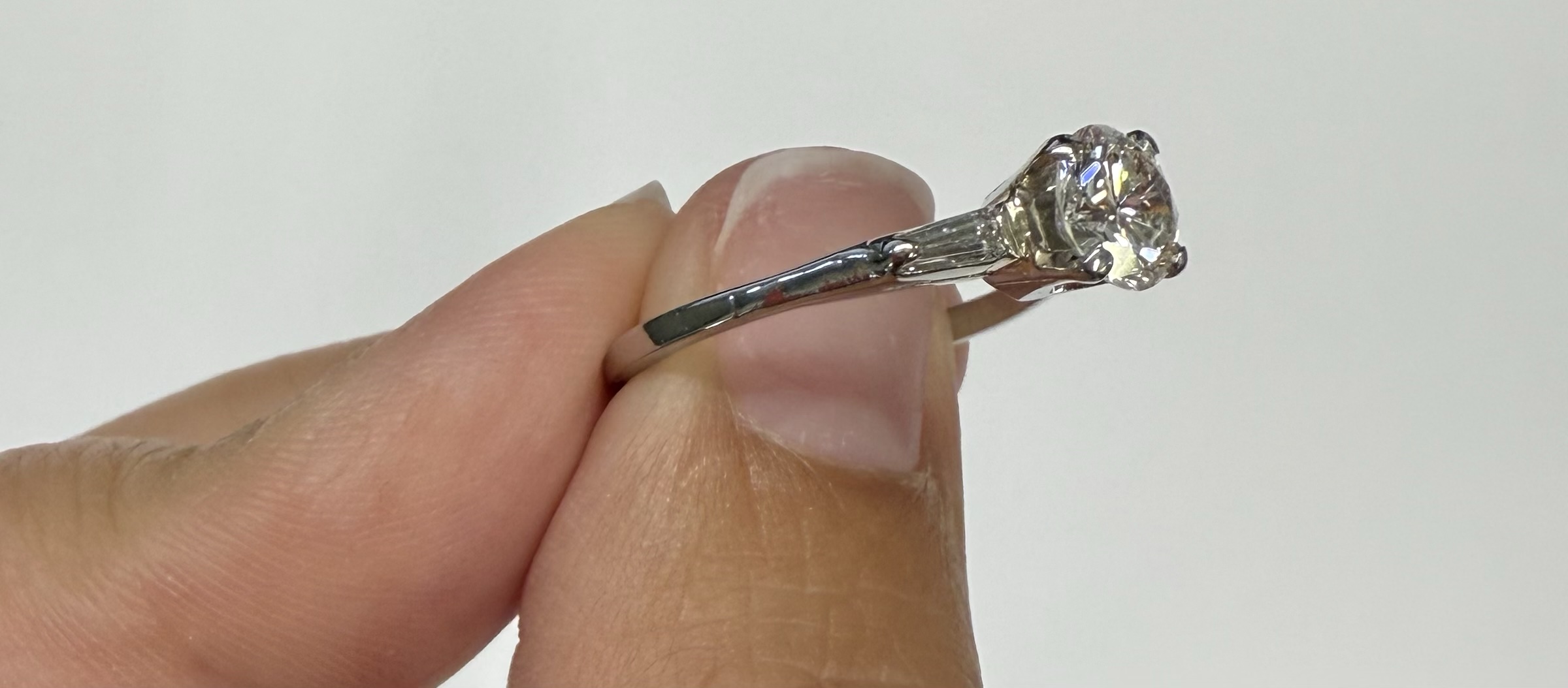 Antique Platinum Genuine .75 Carat Round Brilliant Cut Diamond Ring - Image 20