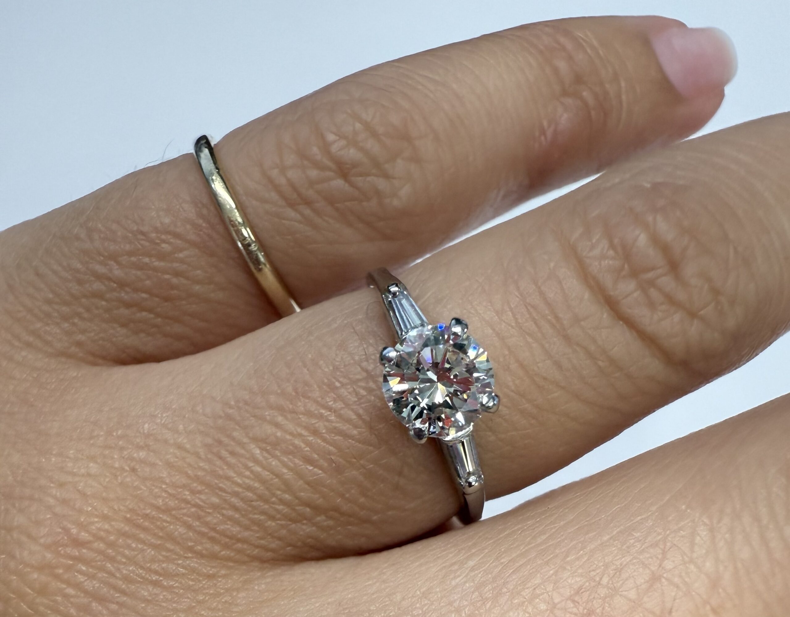 Antique Platinum Genuine .75 Carat Round Brilliant Cut Diamond Ring - Image 32