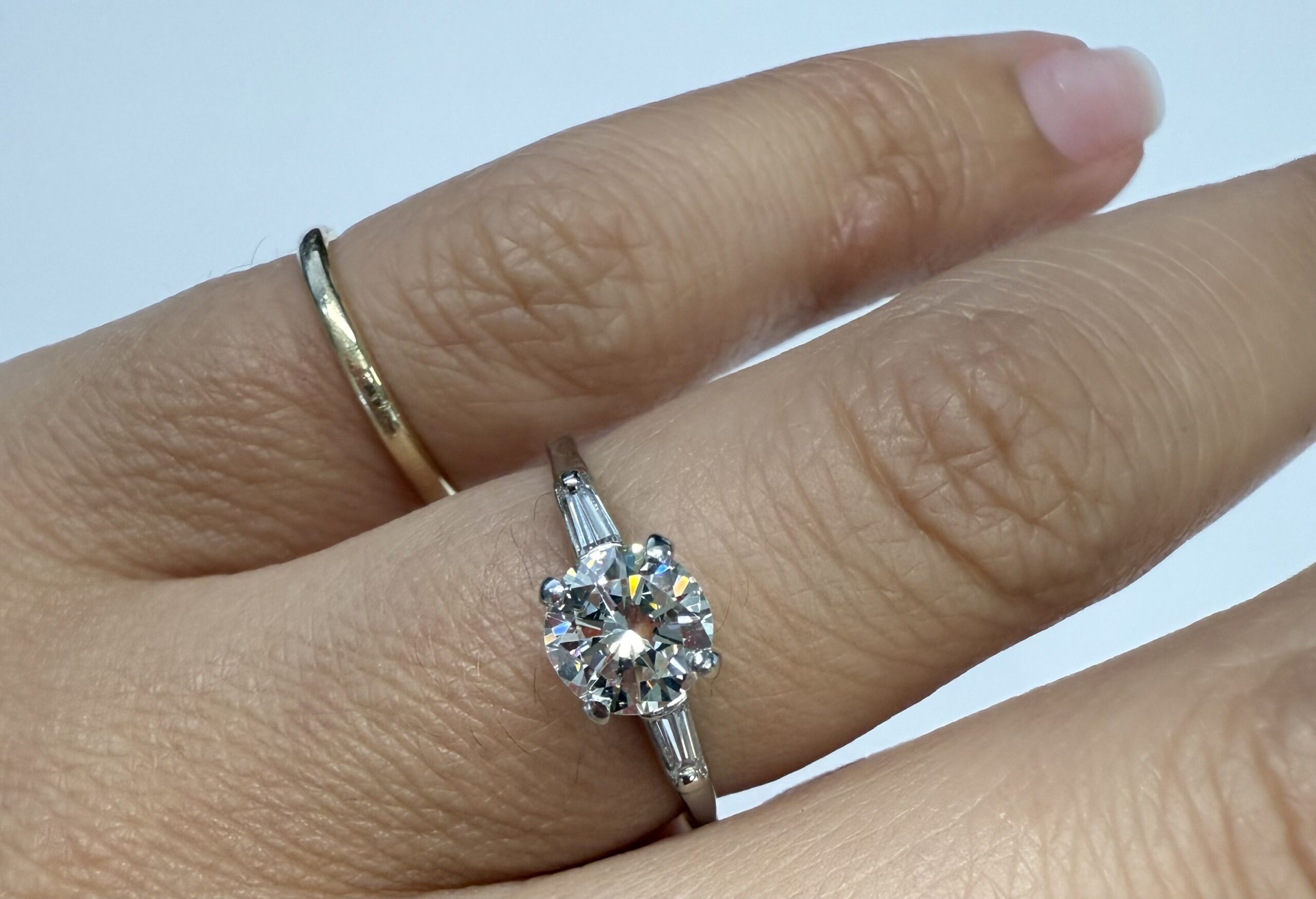 Antique Platinum Genuine .75 Carat Round Brilliant Cut Diamond Ring - Image 31