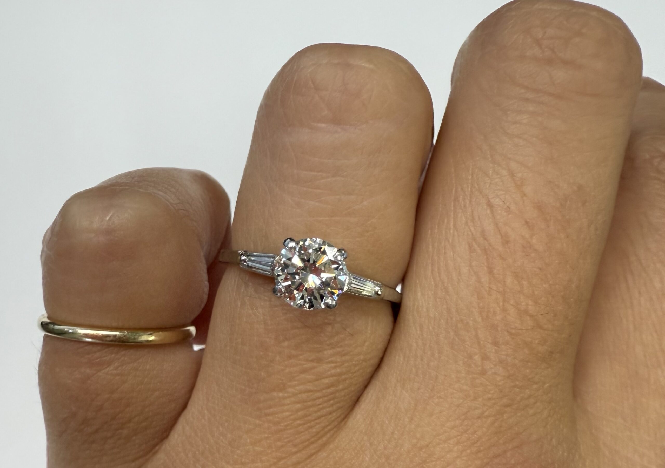 Antique Platinum Genuine .75 Carat Round Brilliant Cut Diamond Ring - Image 33