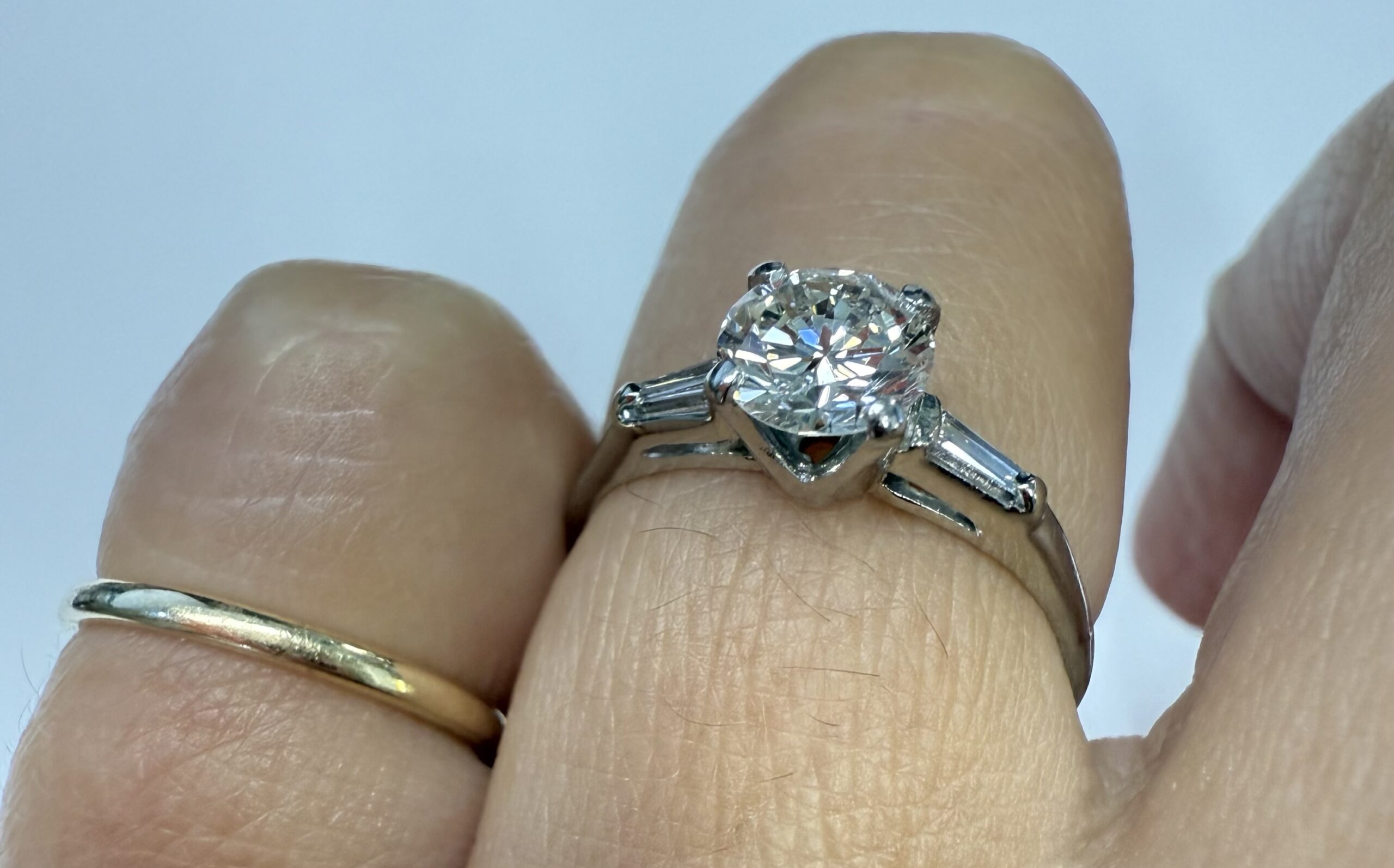 Antique Platinum Genuine .75 Carat Round Brilliant Cut Diamond Ring - Image 45