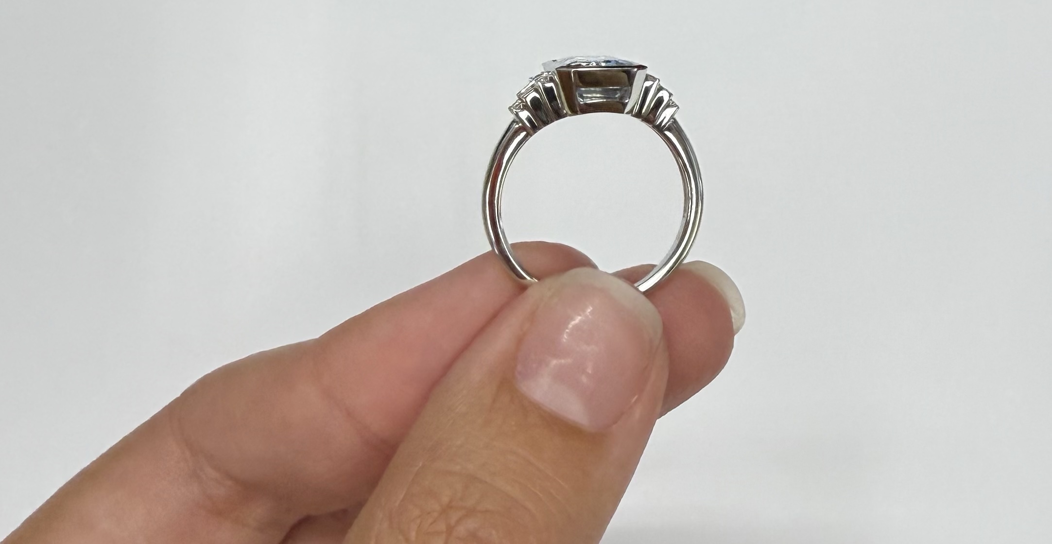 14k White Gold Genuine 1.99 Cttw Aquamarine & Diamond Bezel Ring - Image 21