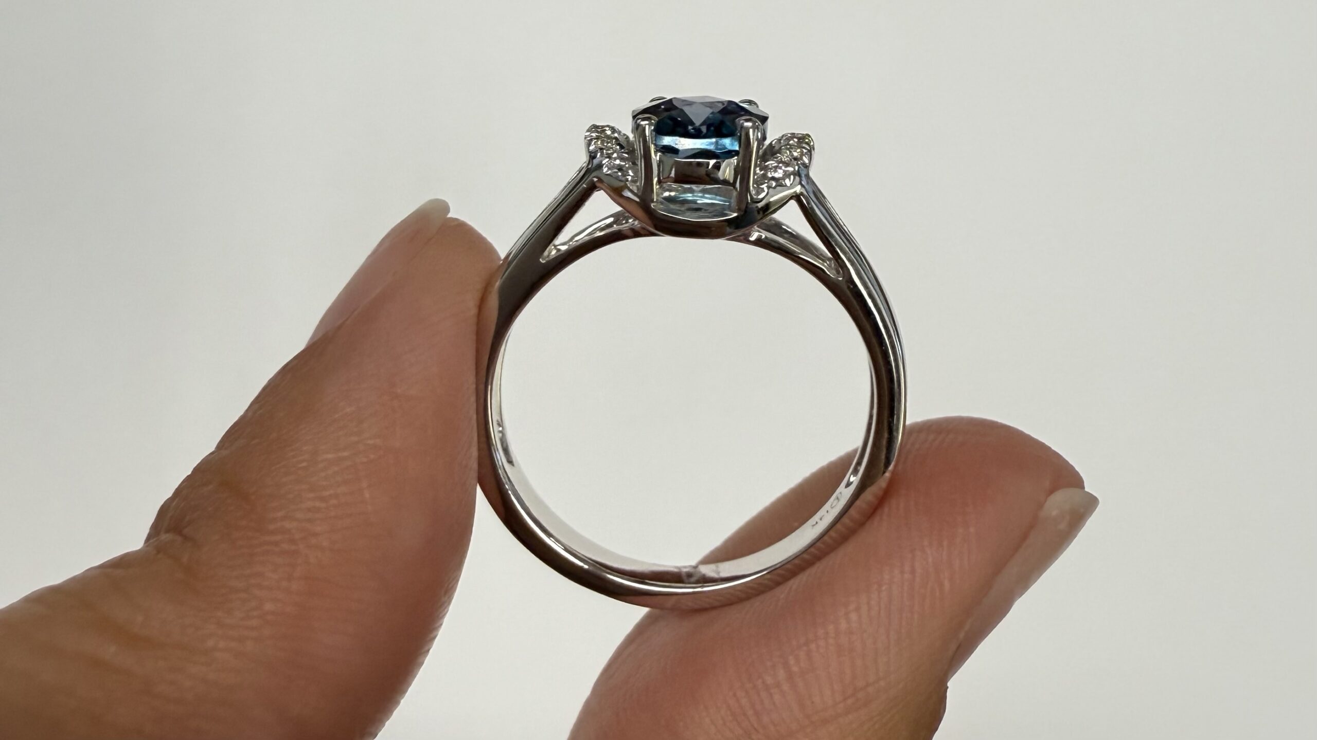 14k White Gold Genuine 1.55 Cttw London Blue Topaz & Diamond Ring - Image 18