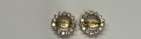 Vintage 14k Yellow Gold 1/2 Cttw Genuine Full Cut Diamond Jackets