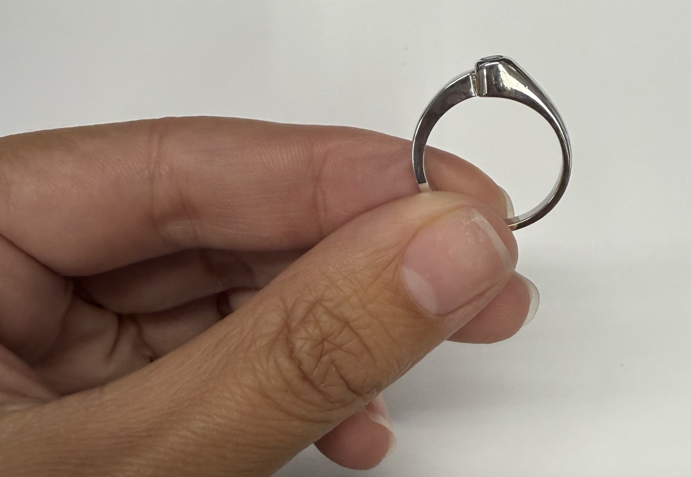 Vintage 14k White Gold Genuine 3 MM Aquamarine Bezel Ring - Image 18