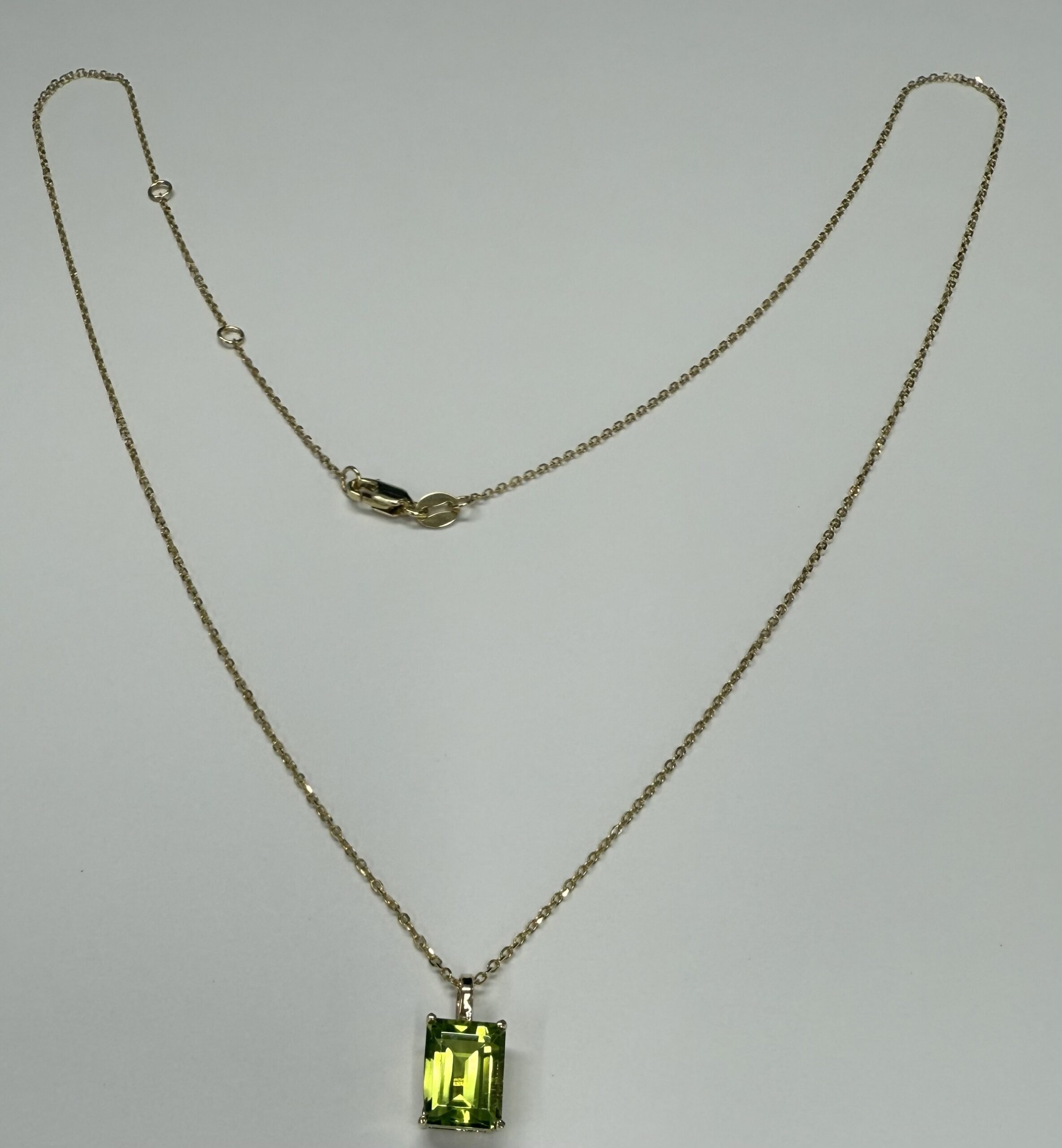 14k Yellow Gold Genuine 8 x 6 MM Peridot Pendant - Image 6