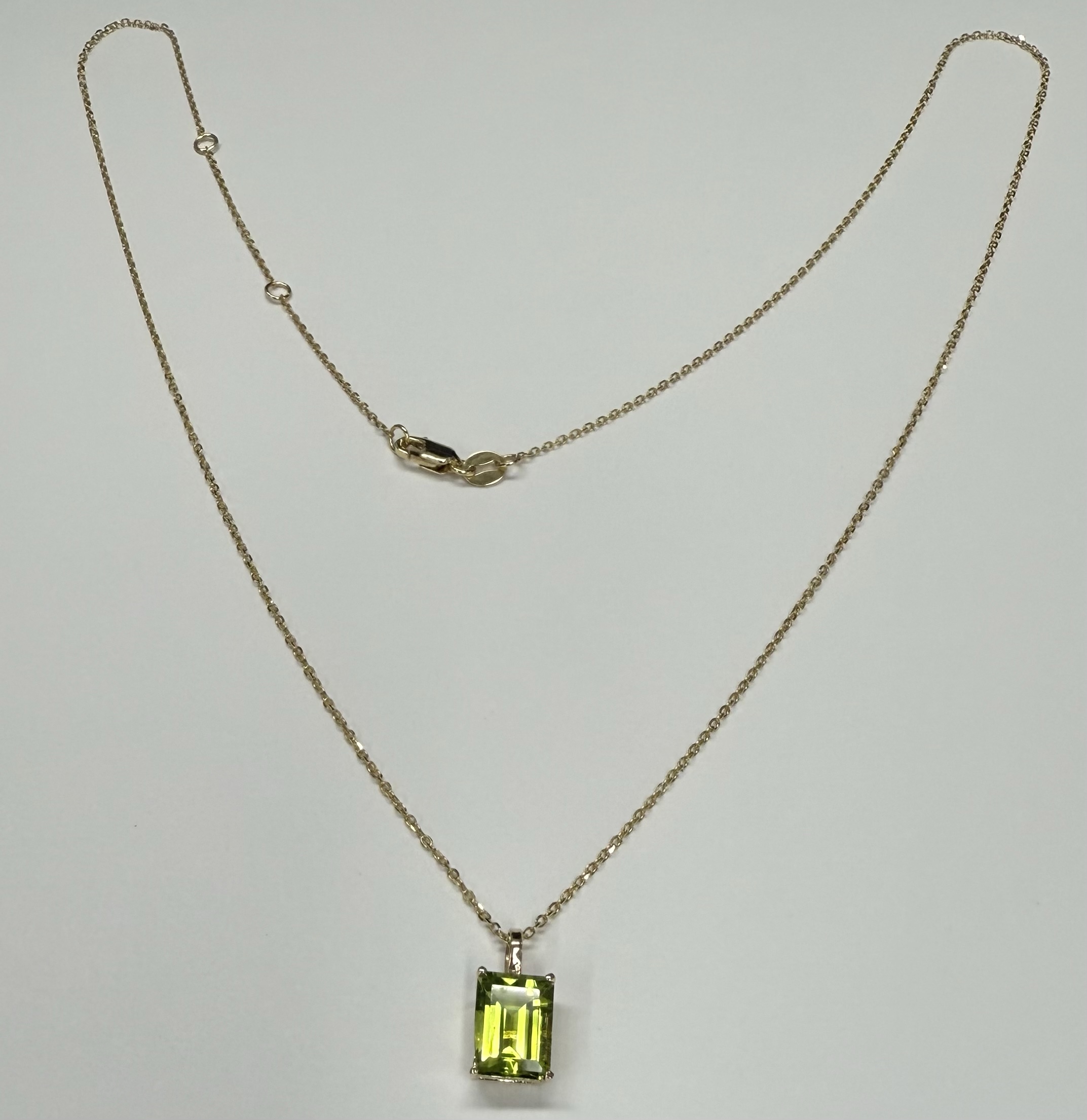 14k Yellow Gold Genuine 8 x 6 MM Peridot Pendant - Image 8