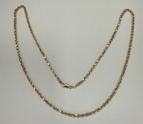 14k Yellow Gold 3 MM 24" Rope Chain