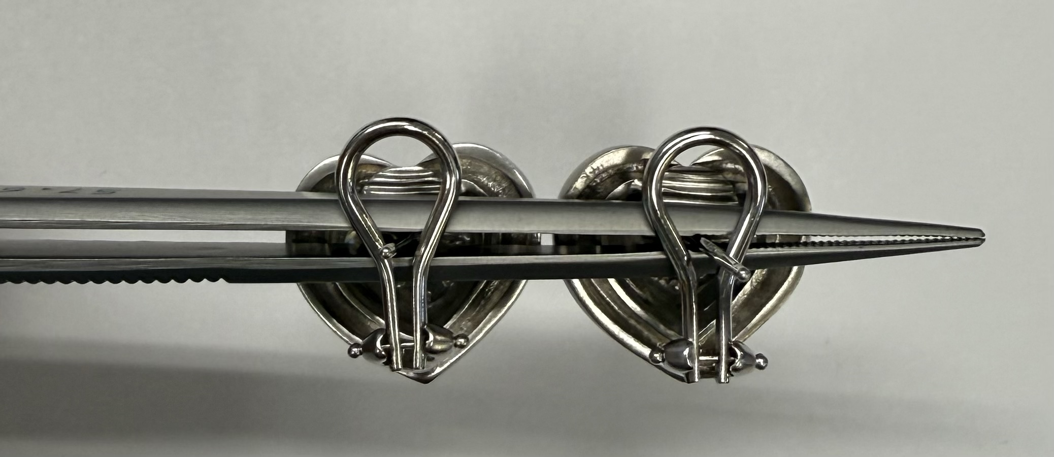 14k White Gold Genuine 3/4 Carat Heart Post & Clip Earrings - Image 11