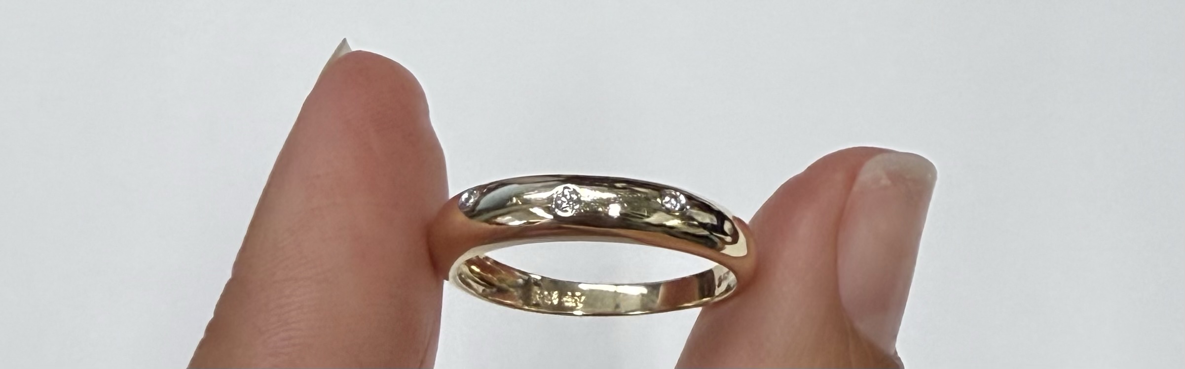 Vintage 14k Yellow Gold Genuine Diamond Domed Band - Image 11