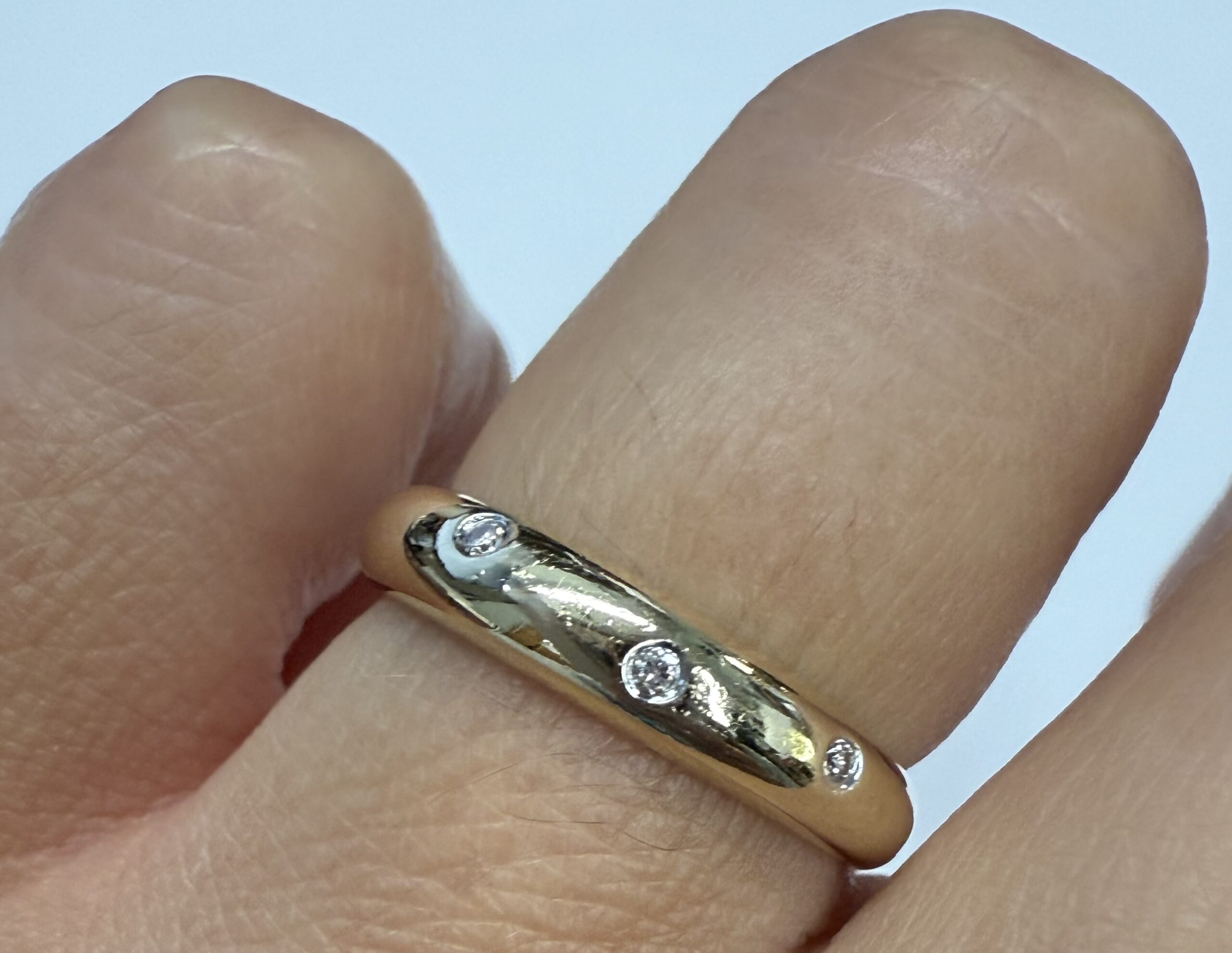 Vintage 14k Yellow Gold Genuine Diamond Domed Band - Image 19