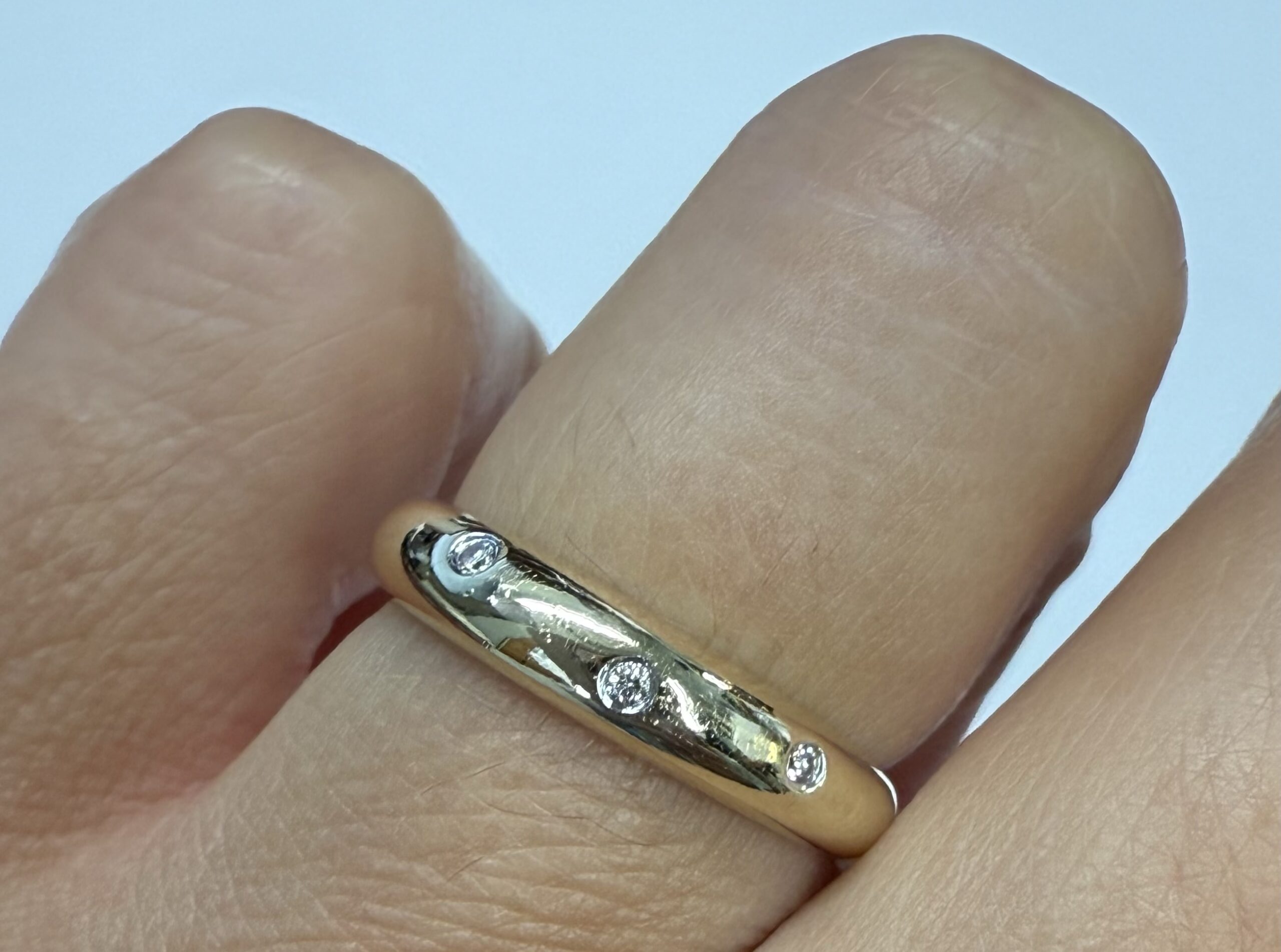Vintage 14k Yellow Gold Genuine Diamond Domed Band - Image 21