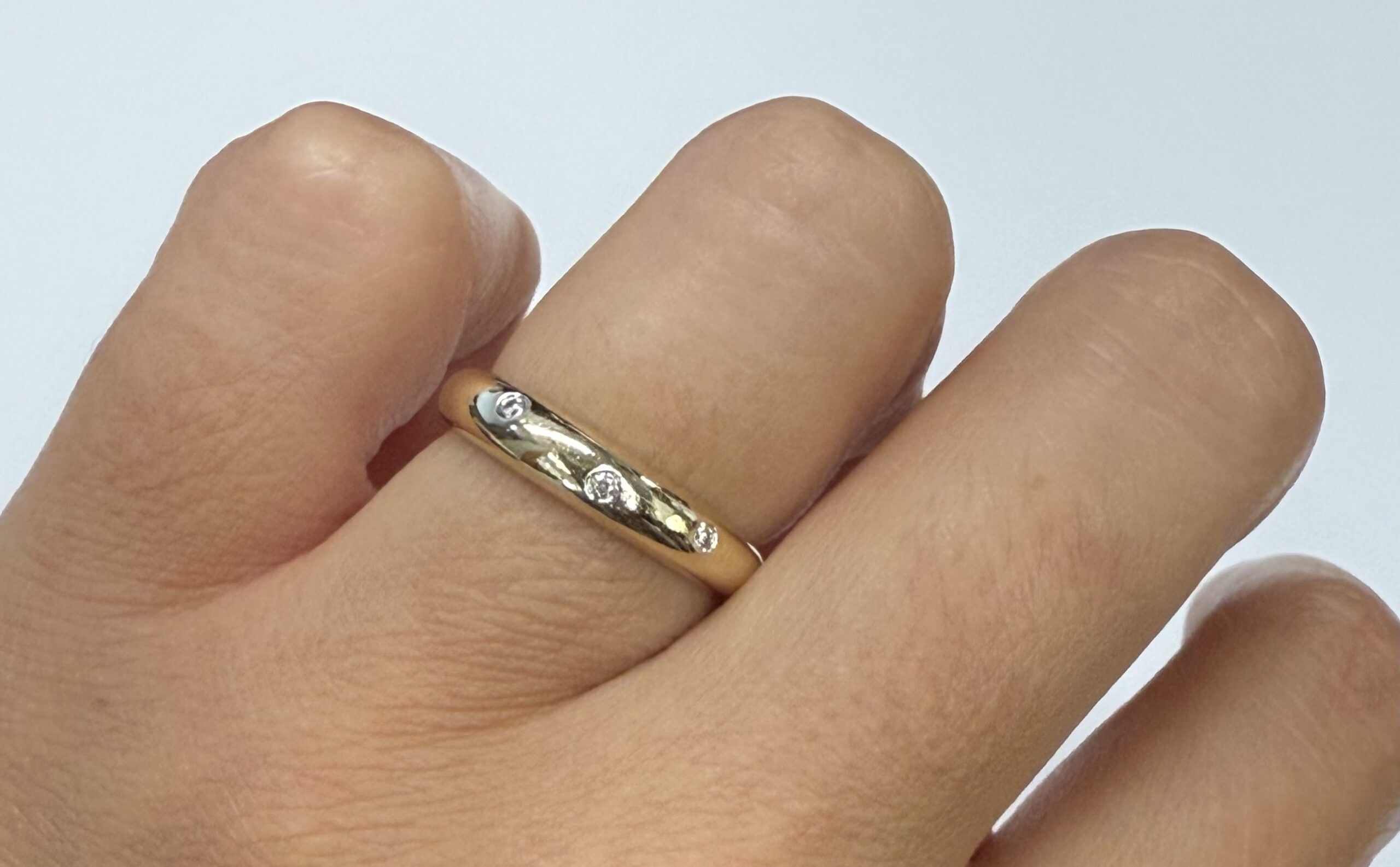 Vintage 14k Yellow Gold Genuine Diamond Domed Band - Image 22