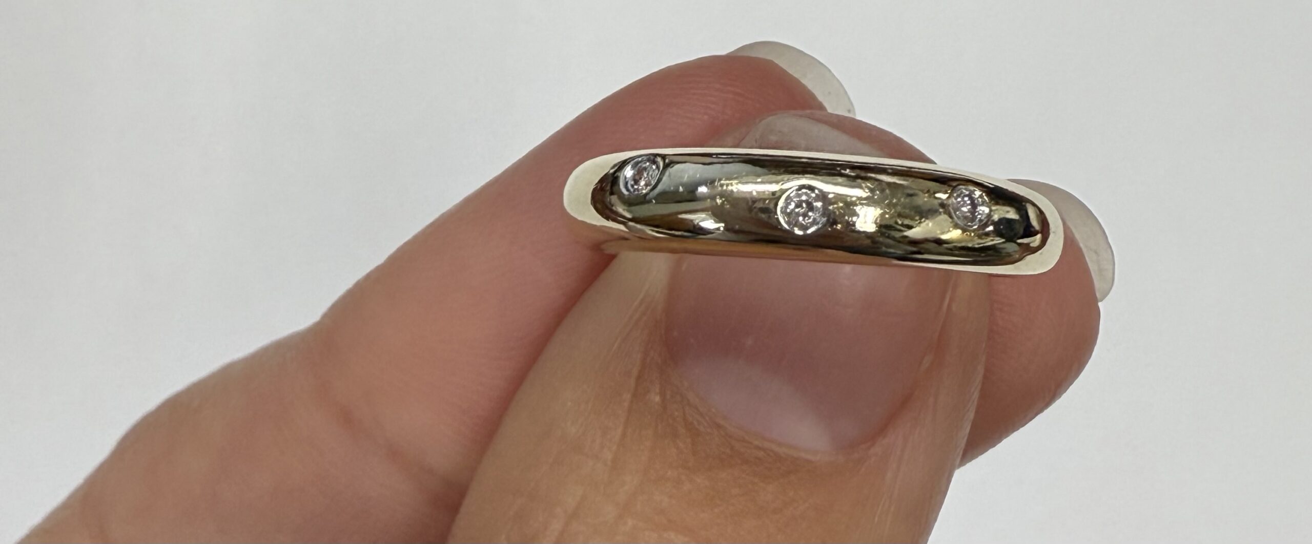 Vintage 14k Yellow Gold Genuine Diamond Domed Band - Image 30